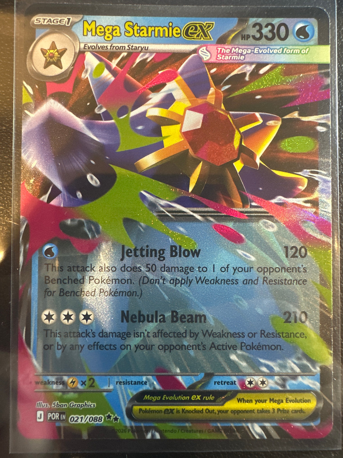 2026 Mega Evolution – Perfect Order Mega Starmie EX Holo Ultra Rare #21/88