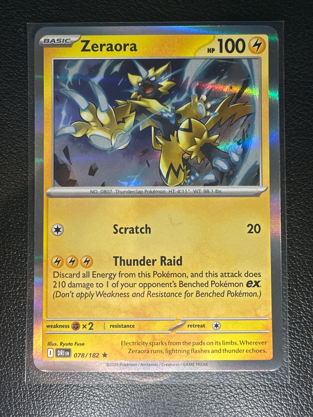 2025 Destined Rivals Zeraora Reverse Holo Rare #78/182