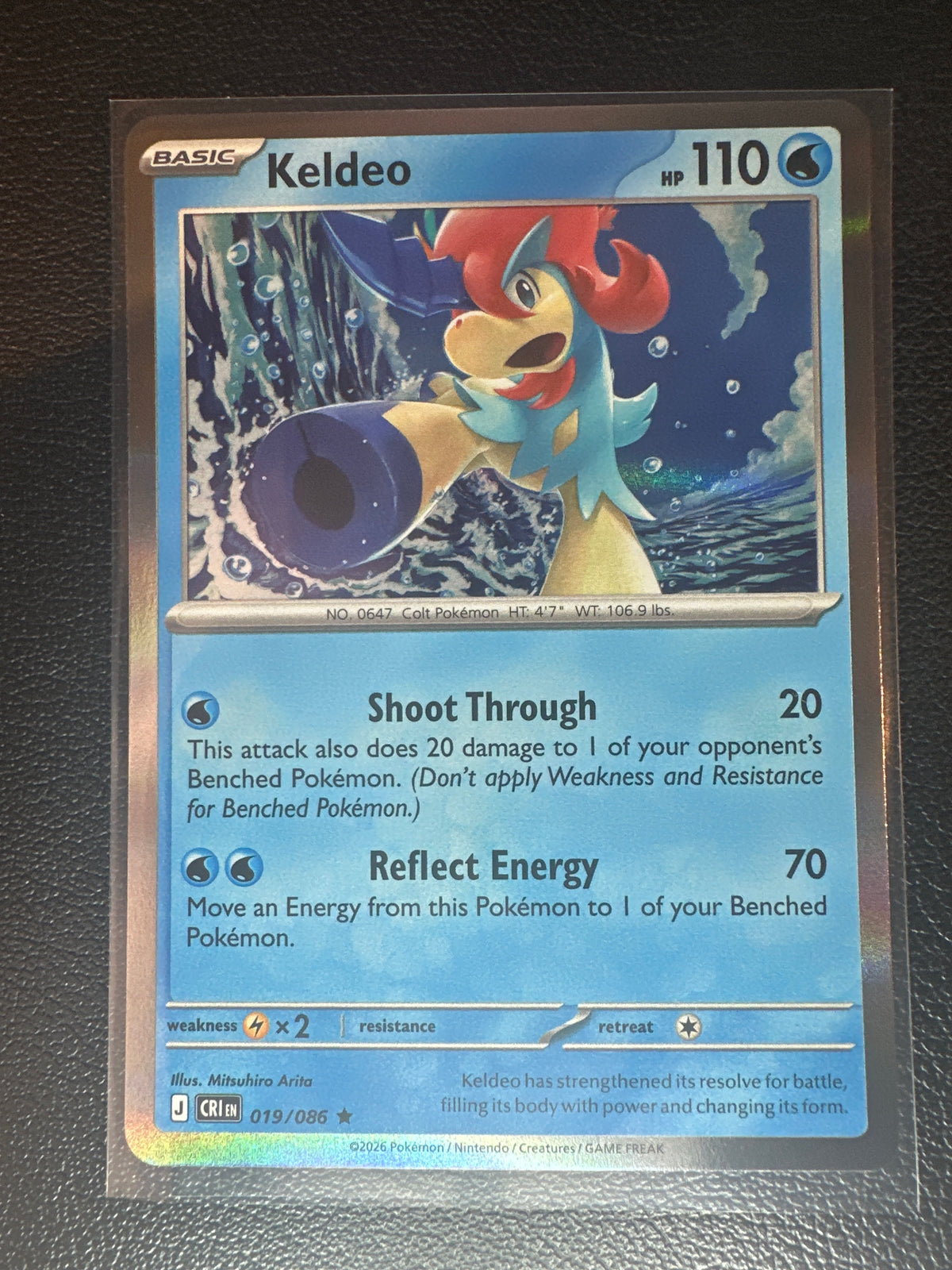 Pokemon TCG: Mega Evolution Chaos Rising Keldeo Holo Rare #19/86
