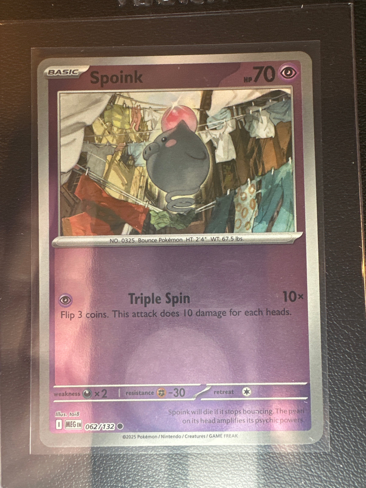 2025 Mega Evolution Spoink Reverse Holo #62/132