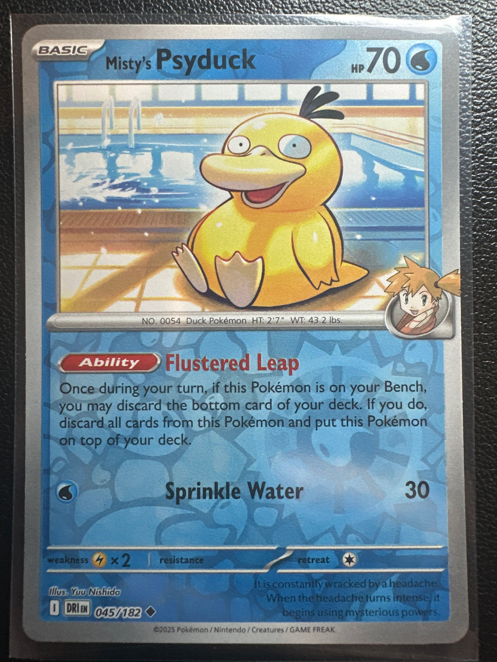 2025 Destined Rivals Misty's Psyduck Reverse Holo Uncommon #45/182