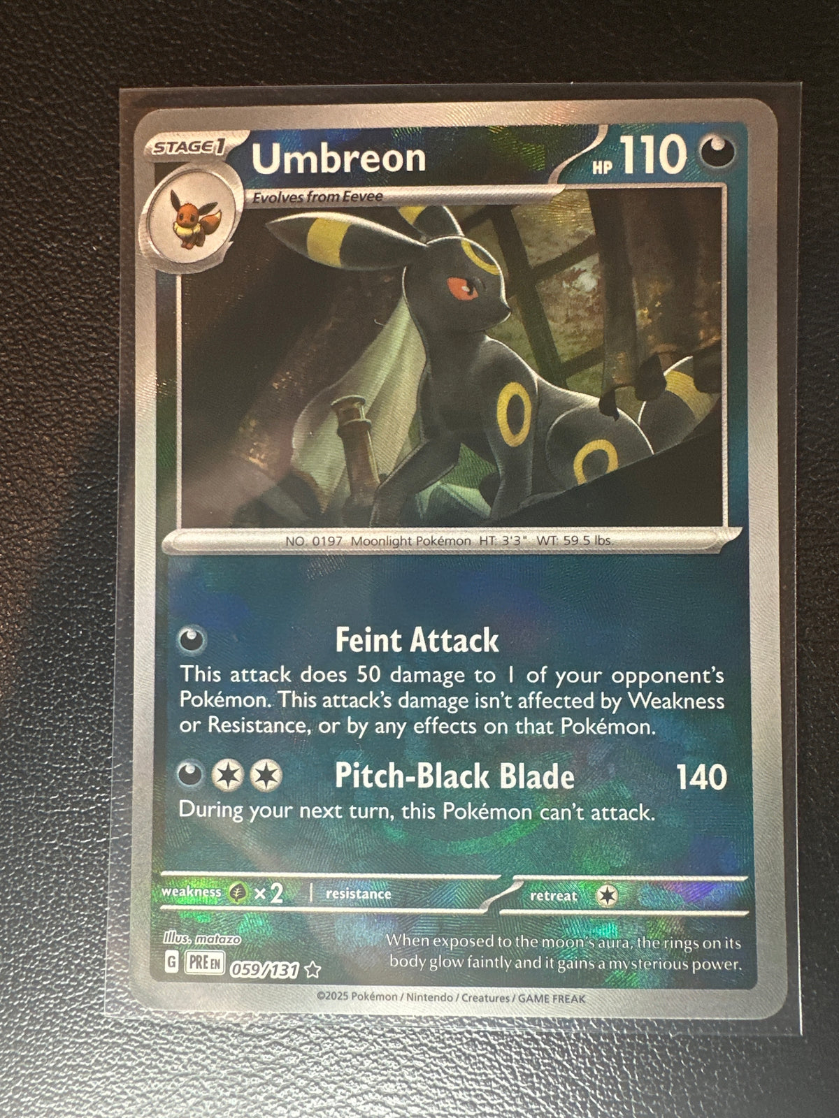 2025 Prismatic Evolutions Umbreon - Poke Ball Pattern Holo Rare #59/131
