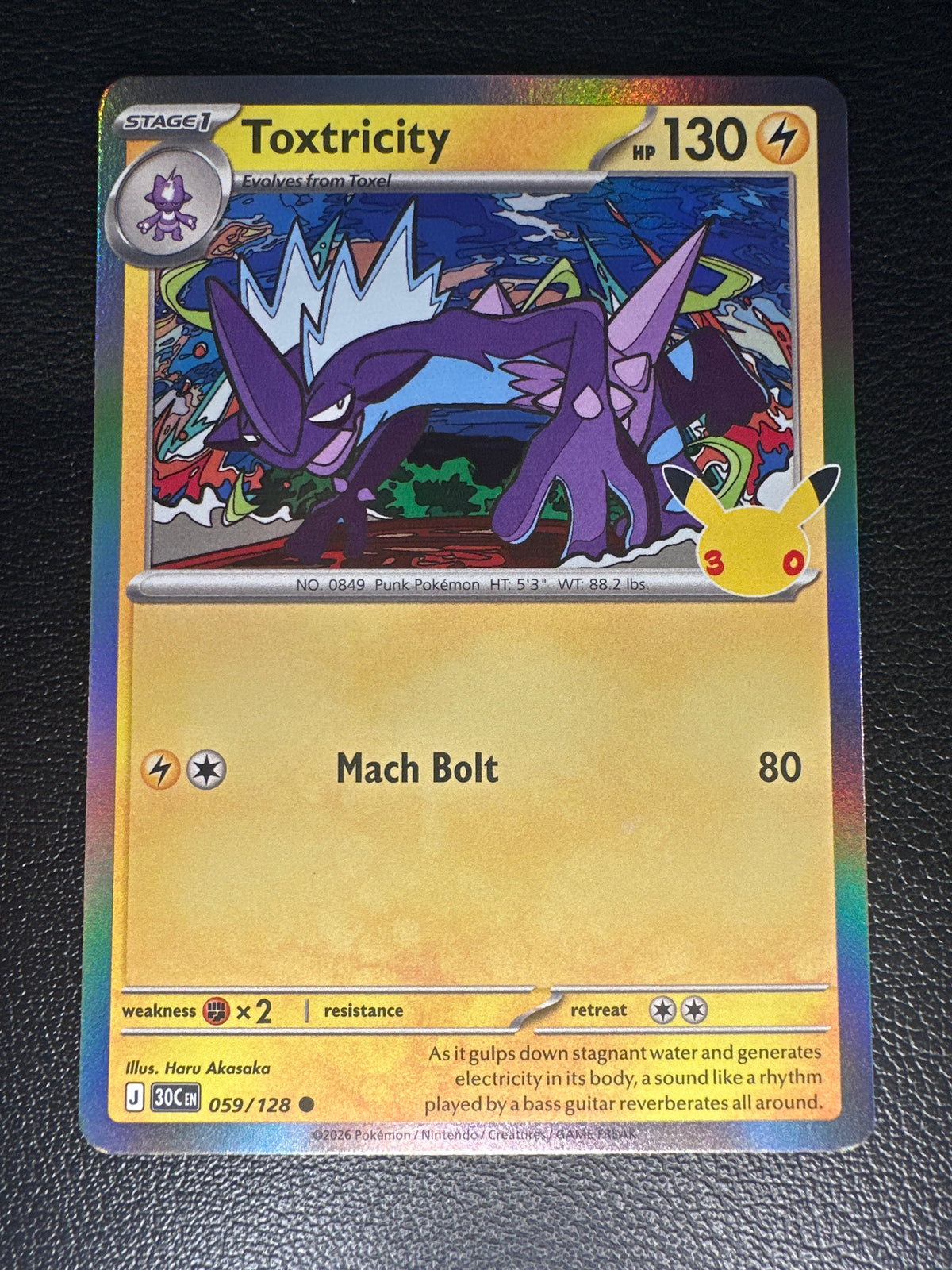 Pokemon TCG 30th Celebration Toxtricity Holo #59/128