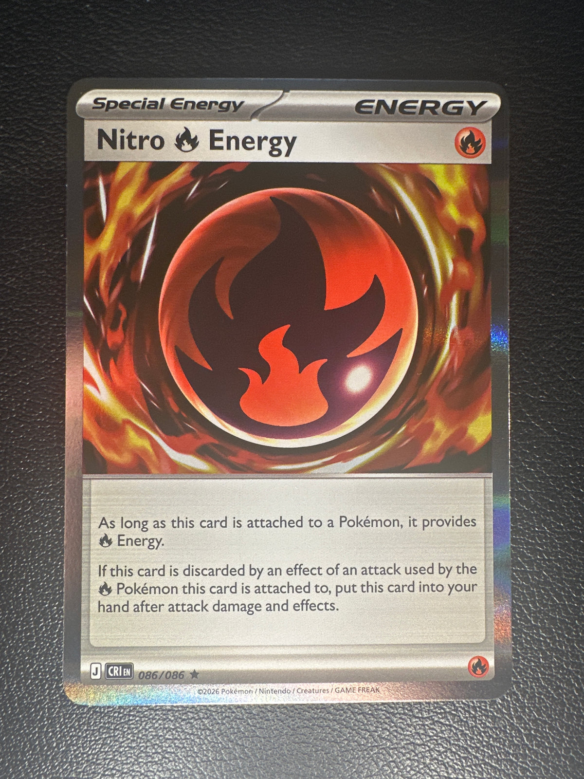 Pokemon TCG: Mega Evolution Chaos Rising Nitro Energy Holo Rare #86/86