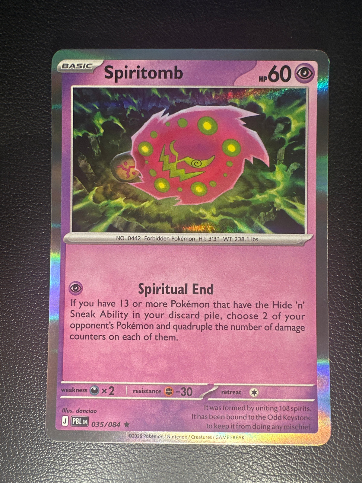 Pokemon TCG Pitch Black Spiritomb Holo Rare #35/84