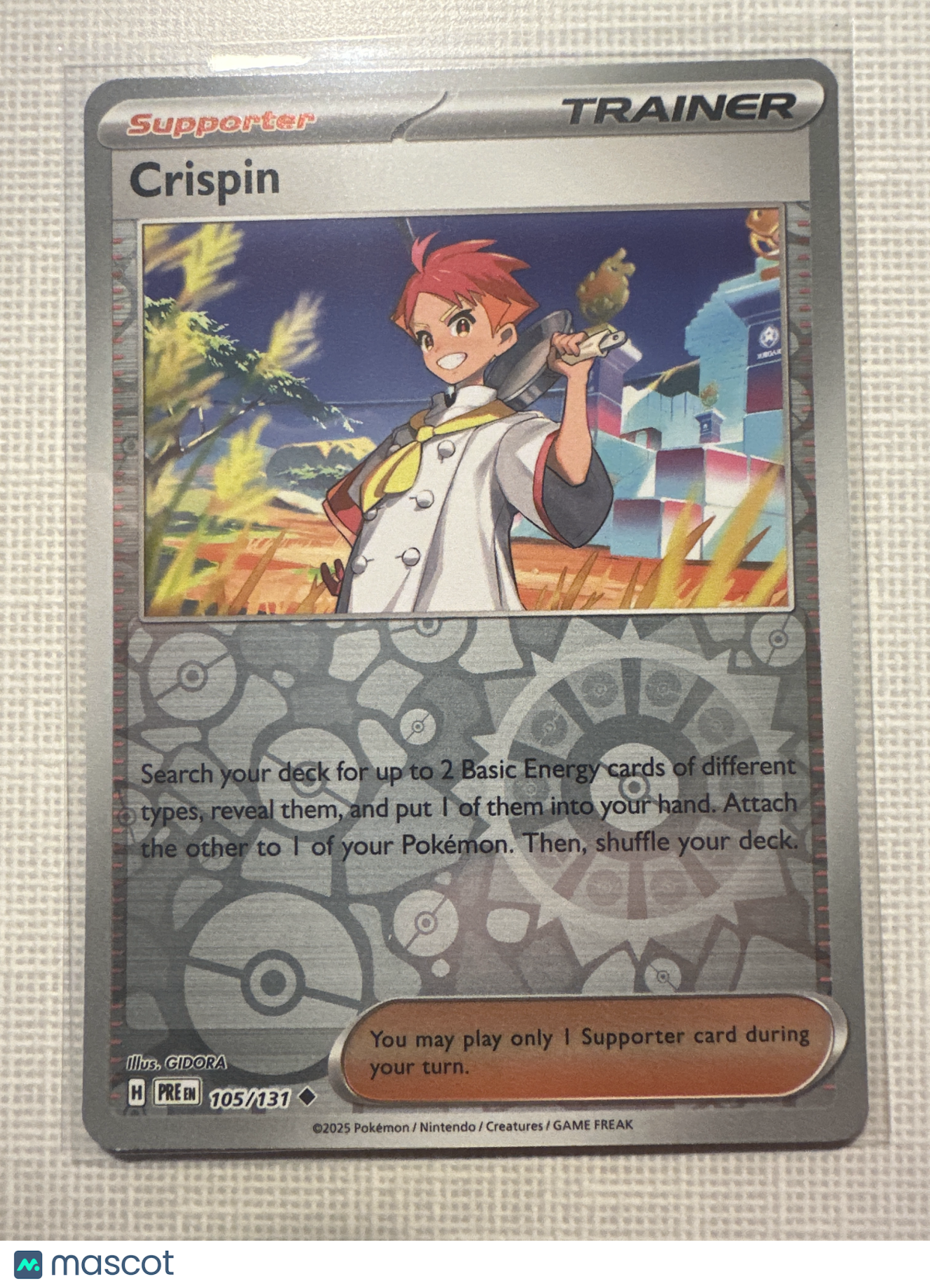 2025 Prismatic Evolutions Crispin Reverse Holo Uncommon #105/131
