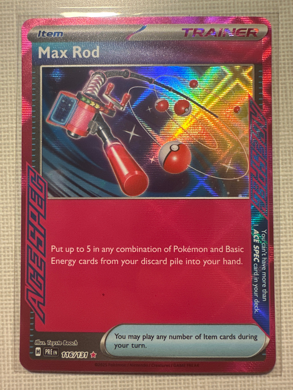 2025 Prismatic Evolutions Max Rod Holo #116/131