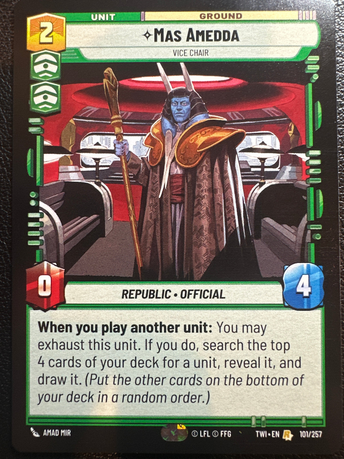 Star Wars: Unlimited Twilight of the Republic Mas Amedda #101/257