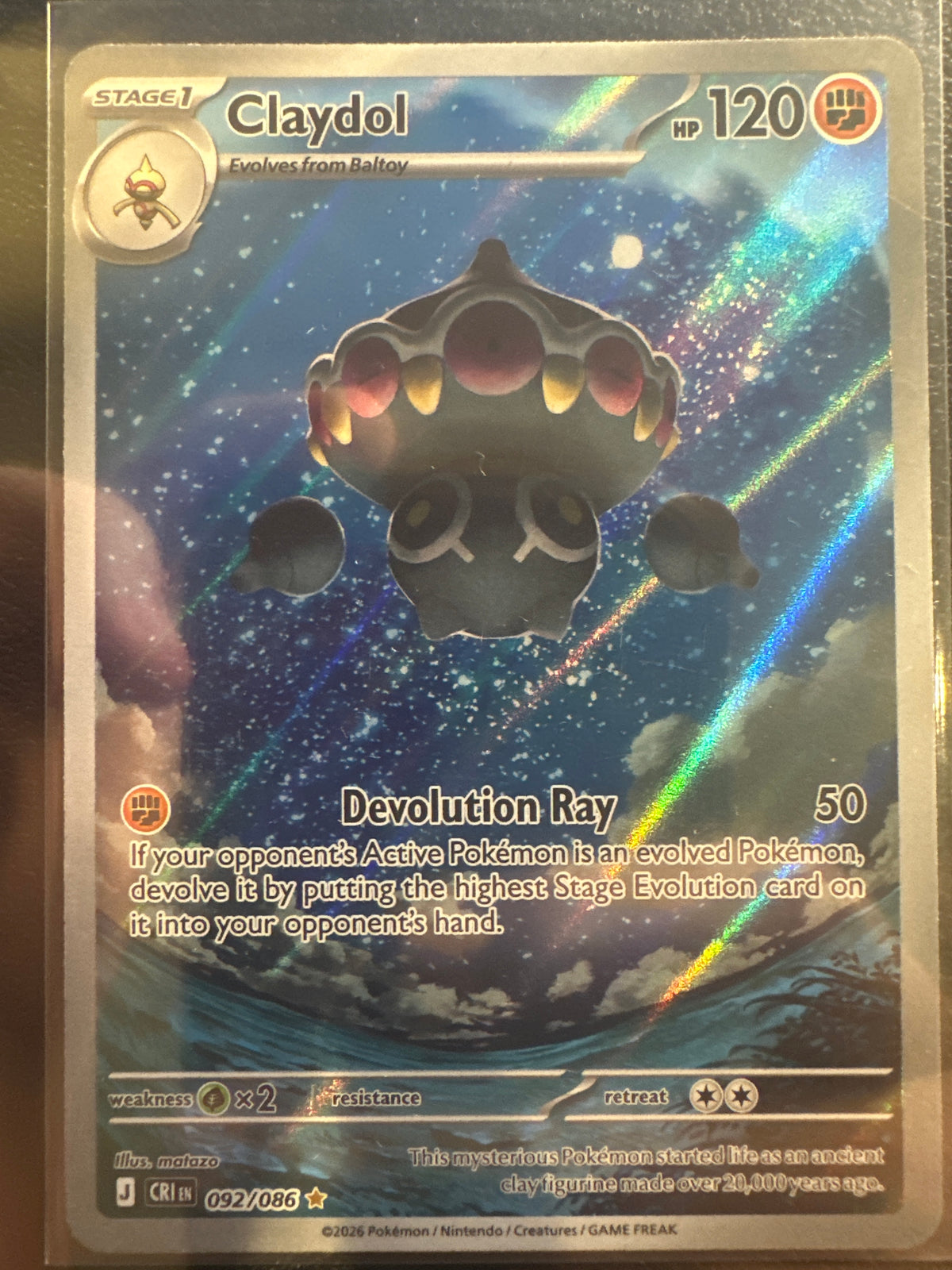 Pokemon TCG: Mega Evolution Chaos Rising Claydol Holo Secret Rare #92/86