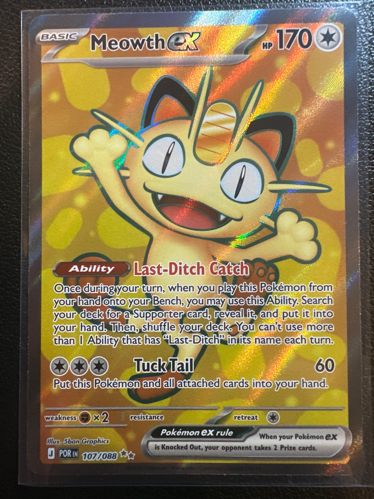 2026 Mega Evolution – Perfect Order Meowth EX Holo Secret Rare #107/88