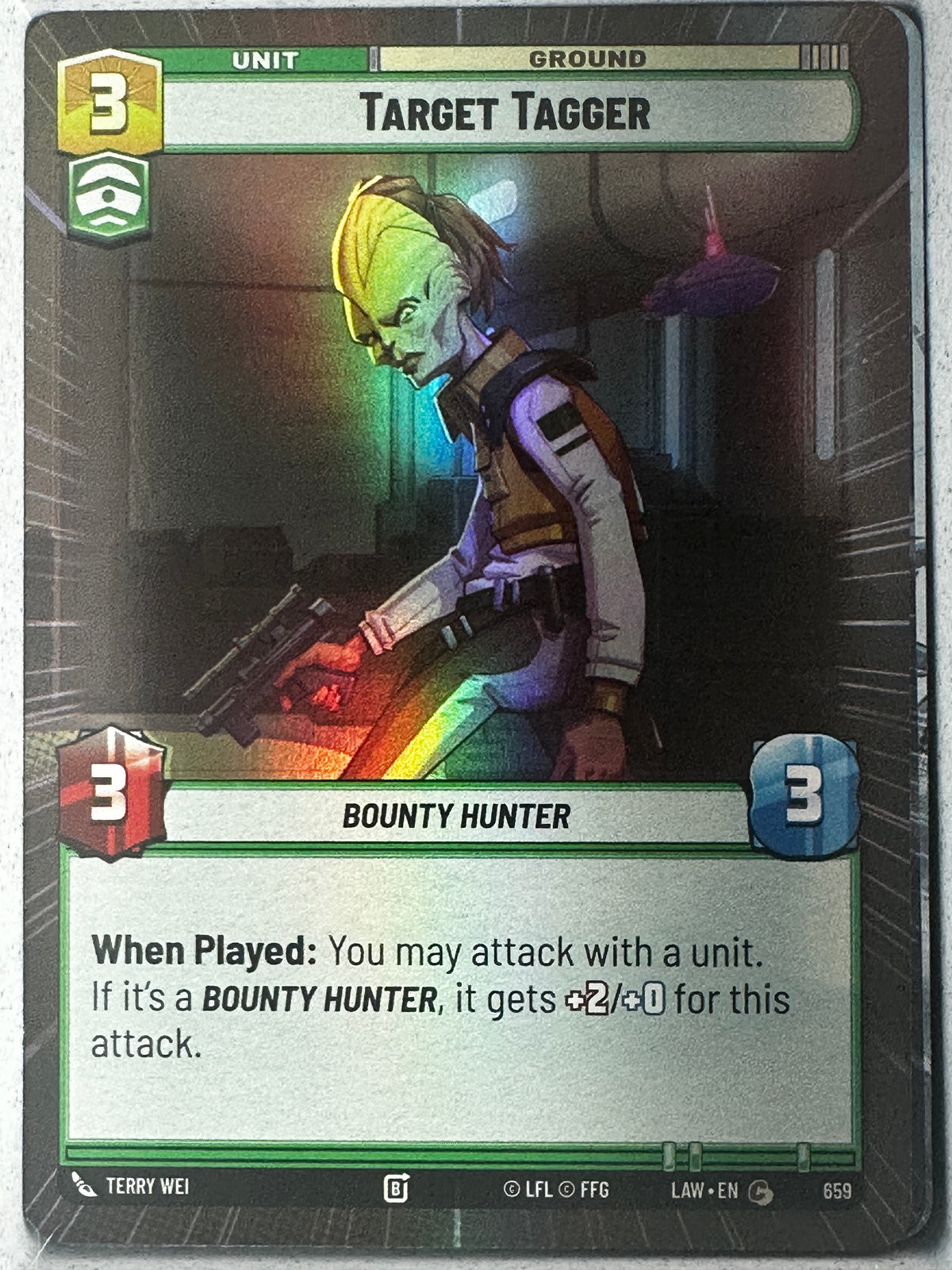 Star Wars: Unlimited A Lawless Time Target Tagger Foil Hyperspace #659