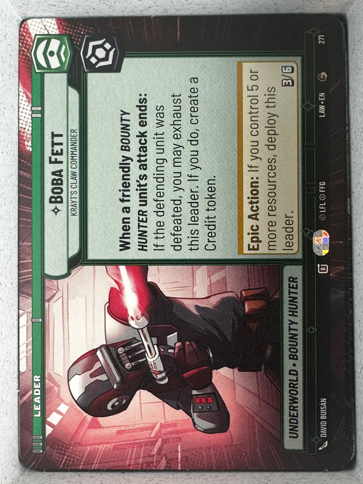 Star Wars: Unlimited A Lawless Time Boba Fett #271