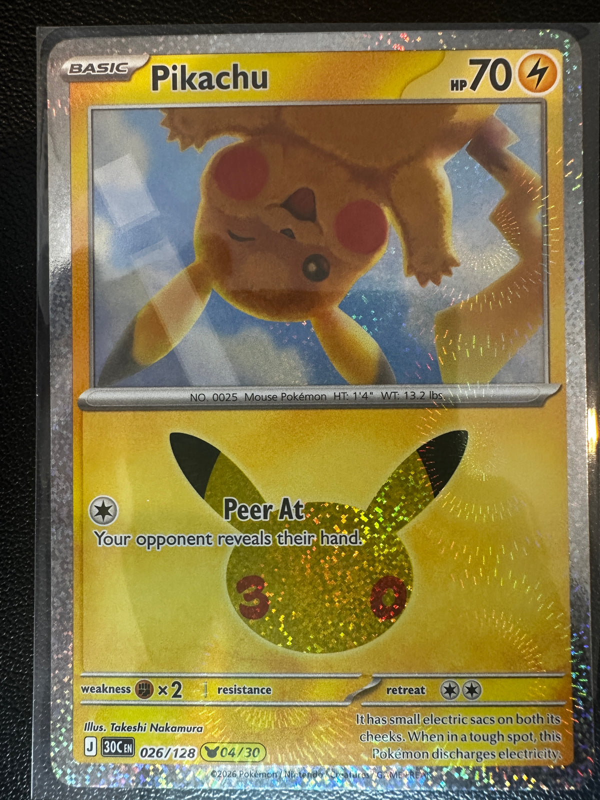 Pokemon TCG 30th Celebration Pikachu Holo #26/128