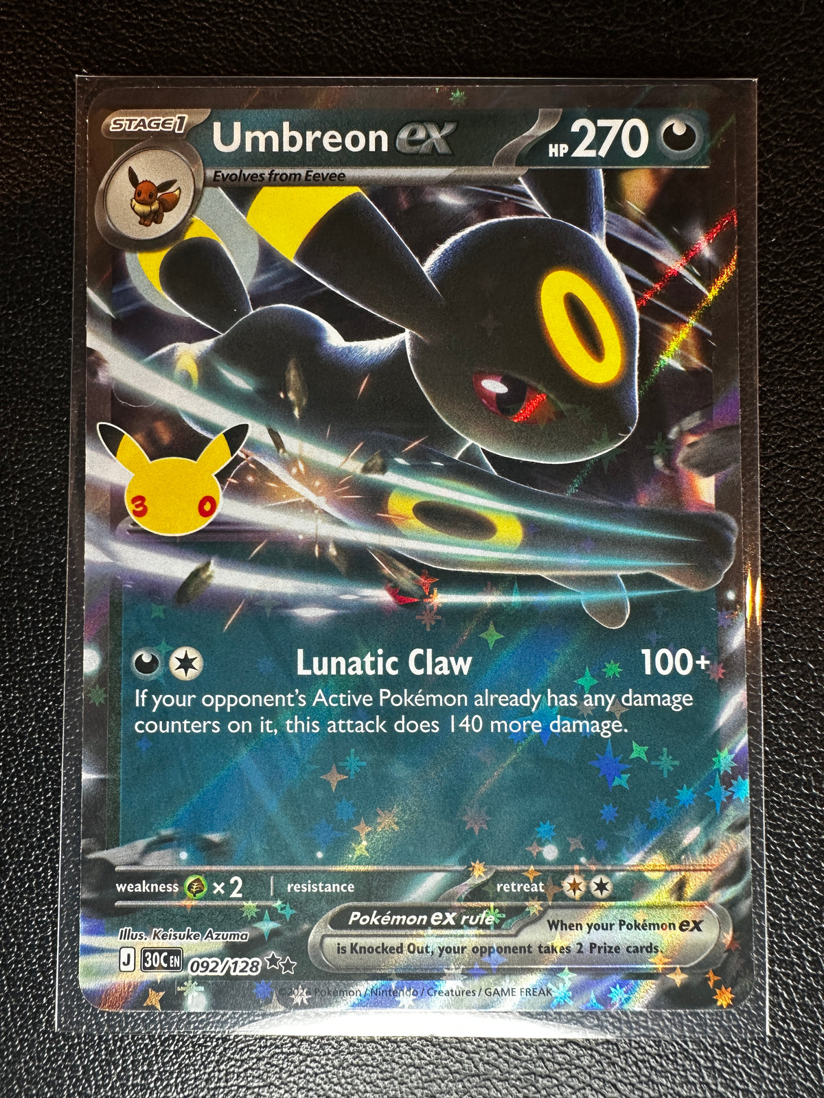 Pokemon TCG 30th Celebration Umbreon EX Holo Double Rare #92/128