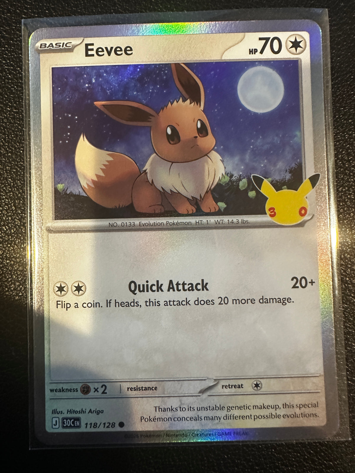 Pokemon TCG 30th Celebration Eevee Holo #118/128