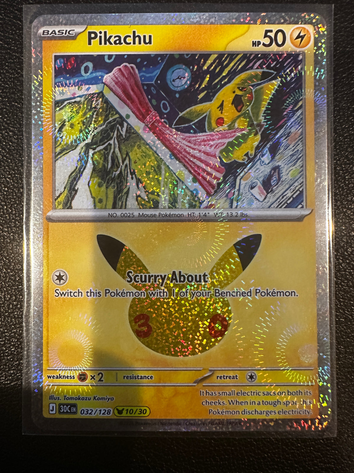 Pokemon TCG 30th Celebration Pikachu Holo #32/128