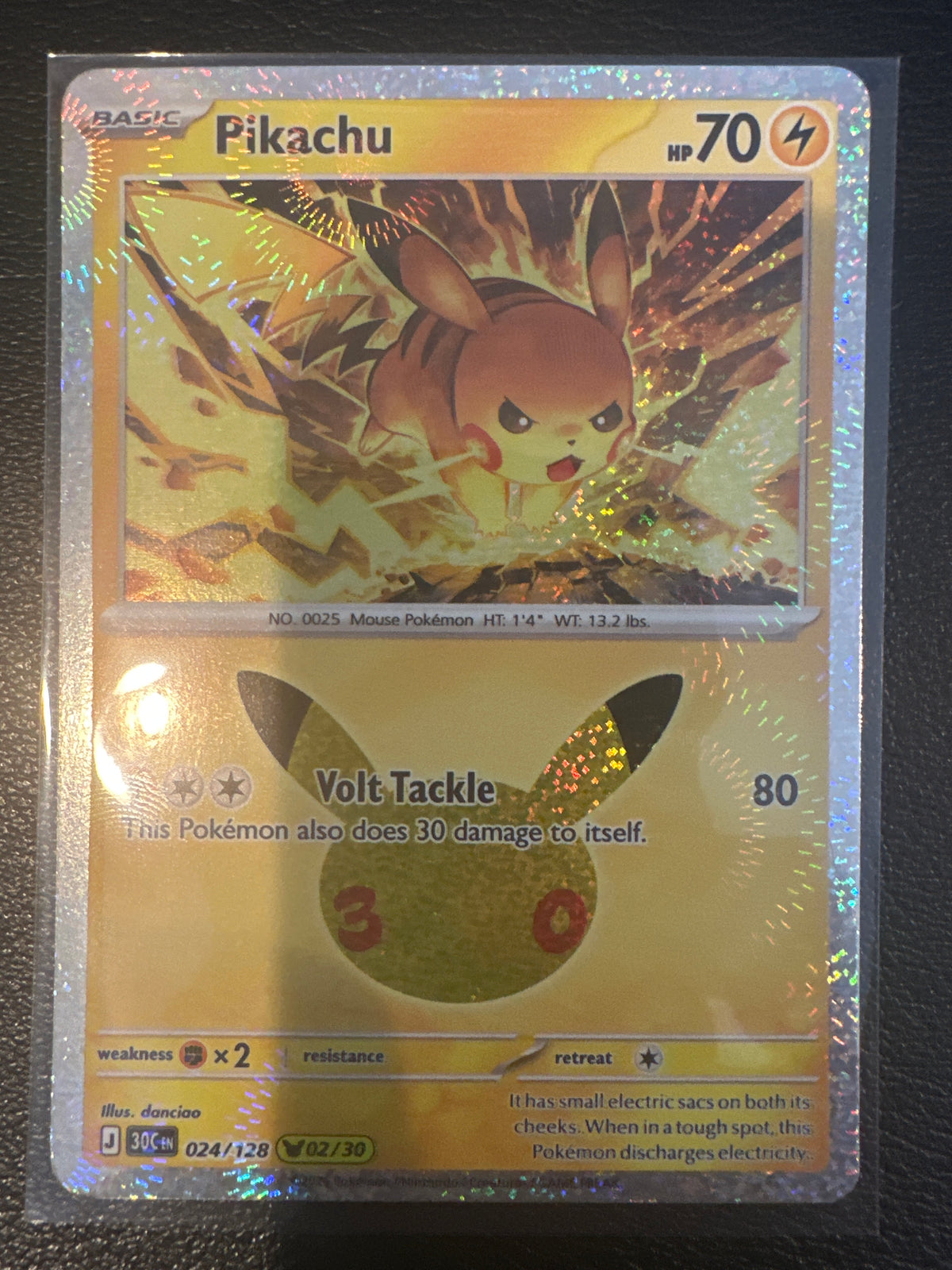 Pokemon TCG 30th Celebration Pikachu Holo #24/128