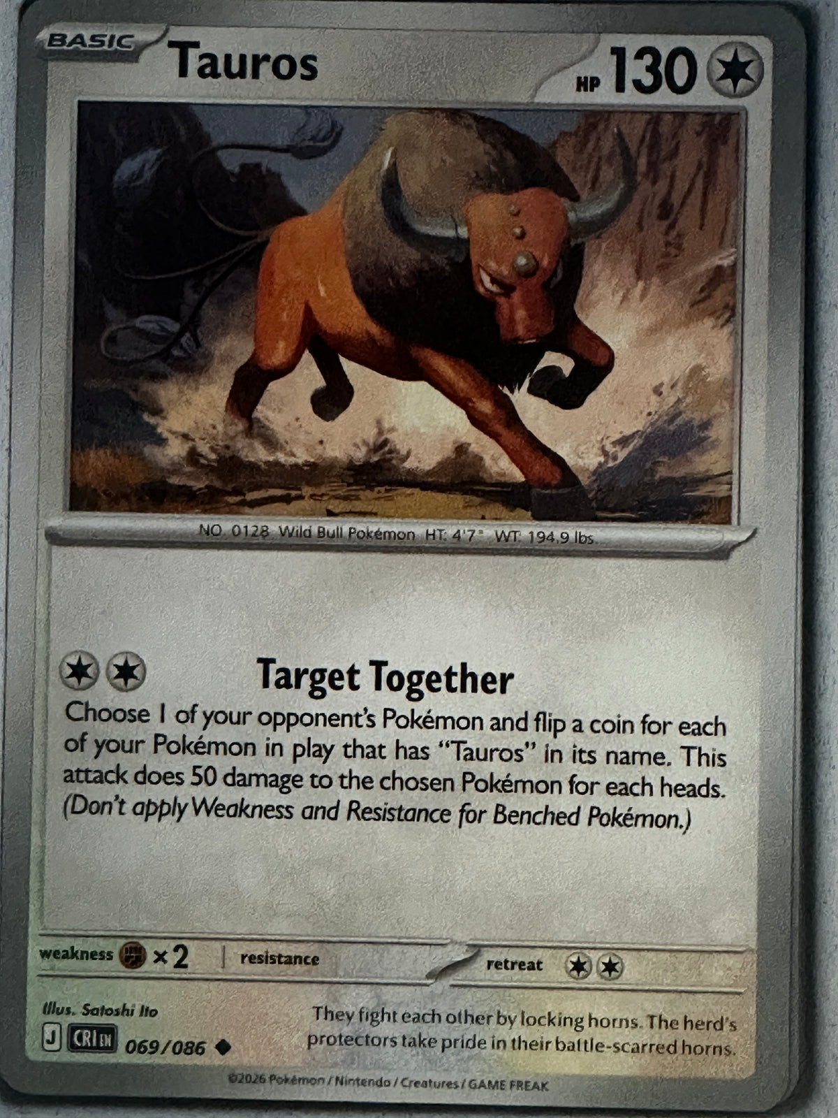 Pokemon TCG: Mega Evolution Chaos Rising Tauros Uncommon #69/86