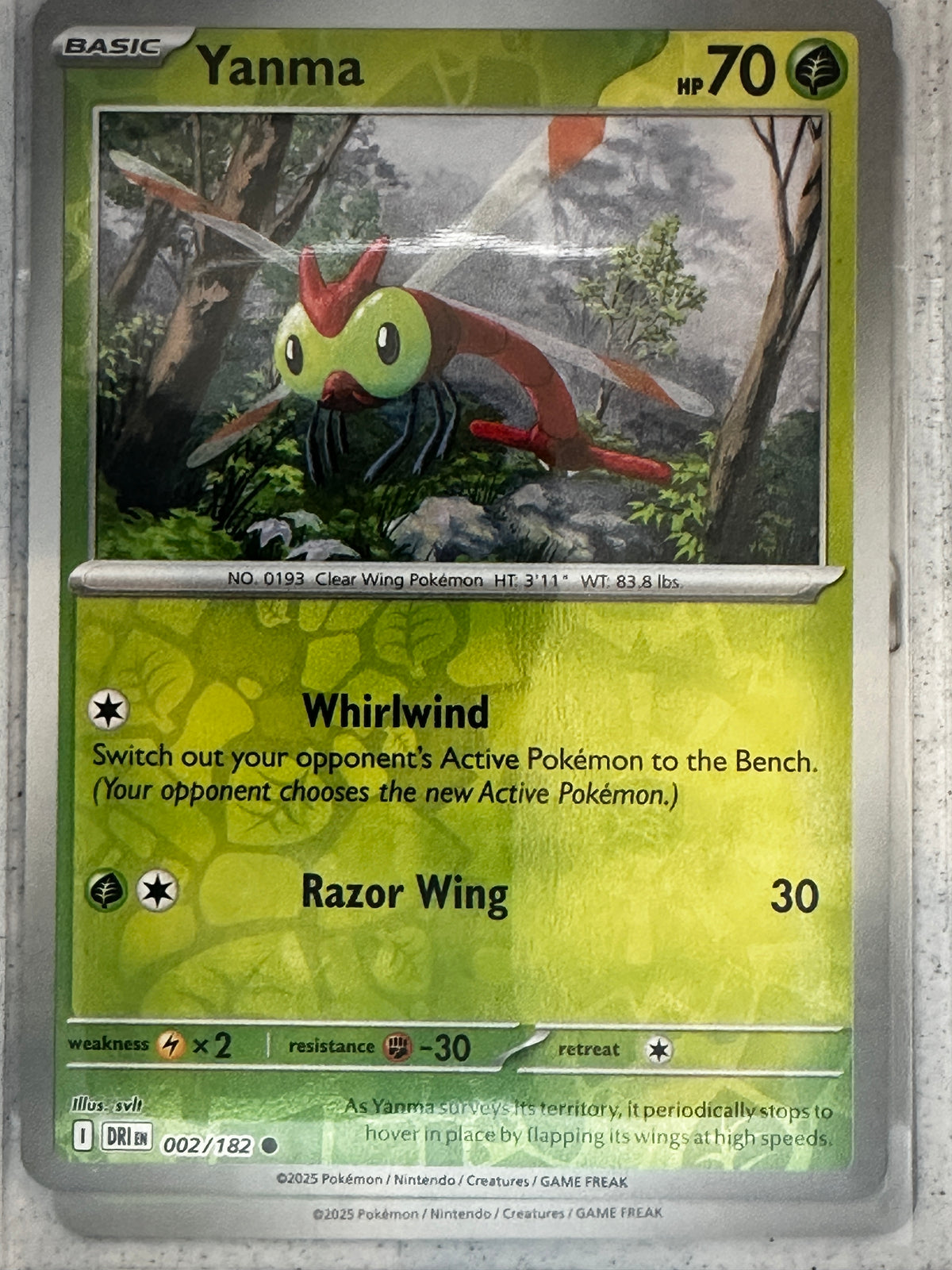 Pokemon TCG Scarlet & Violet Destined Rivals Yanma Reverse Holo #2/182