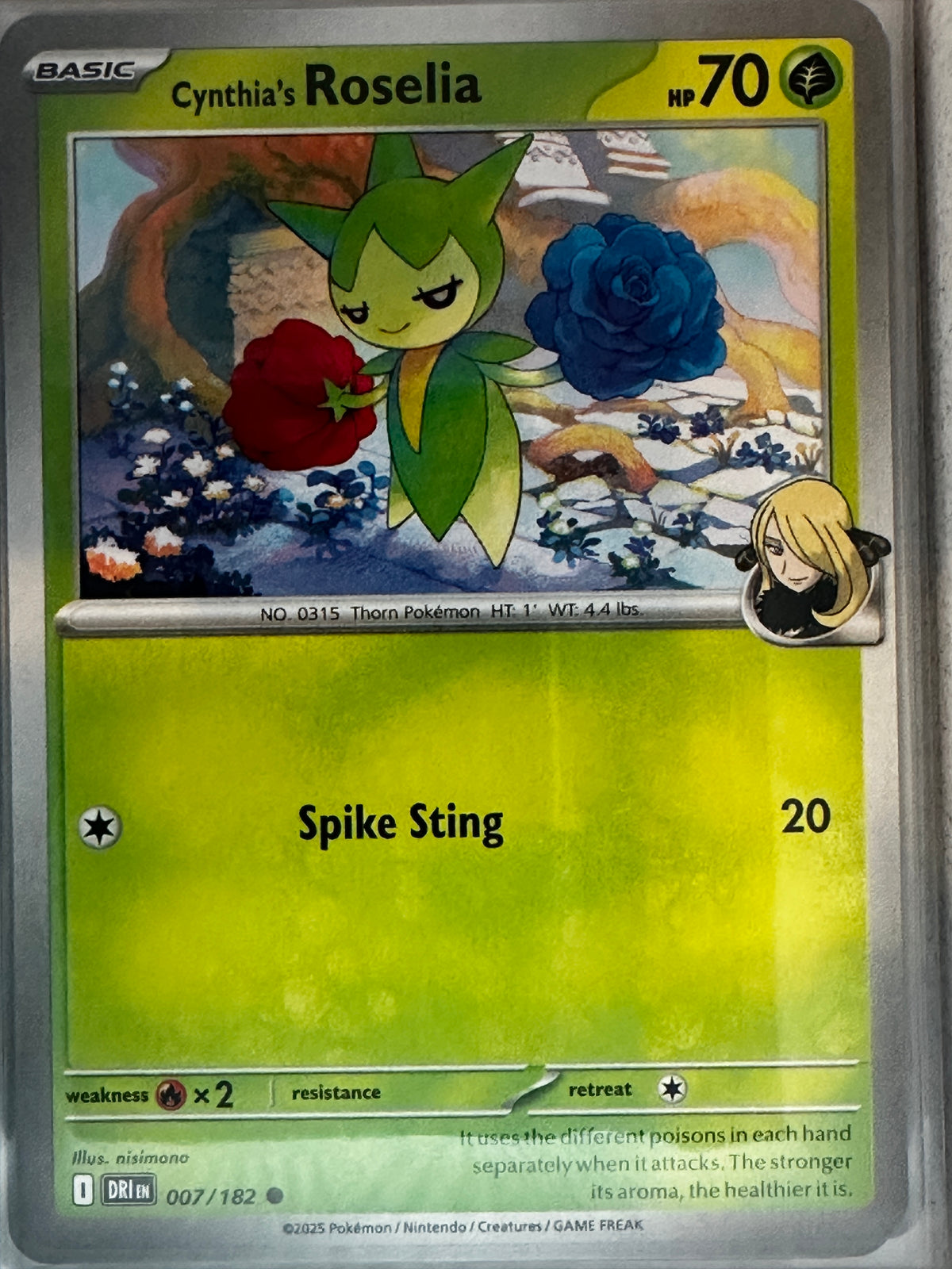 Pokemon TCG Scarlet & Violet Destined Rivals Cynthia's Roselia #7/182