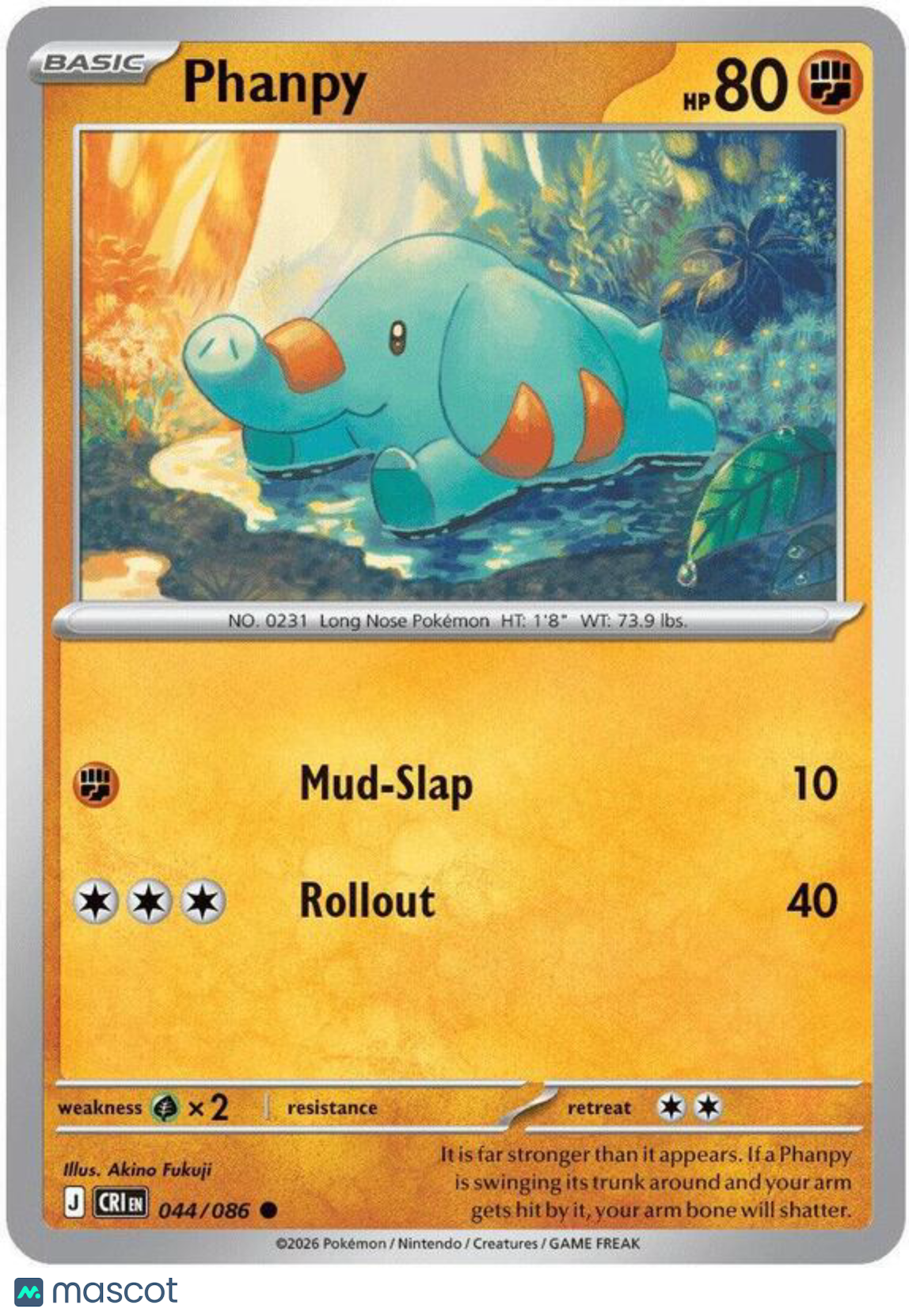 Pokemon TCG: Mega Evolution Chaos Rising Phanpy #44/86