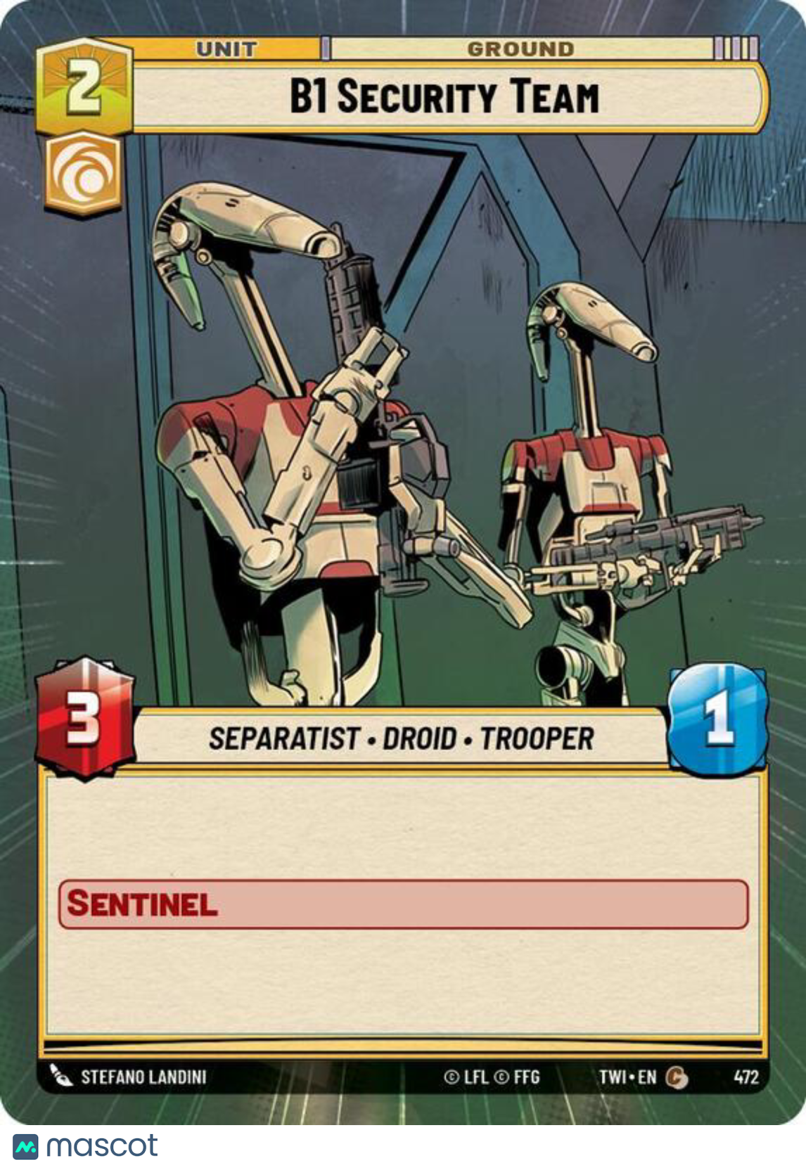 Twilight of the Republic B1 Battle Droid B1 Security Team #472
