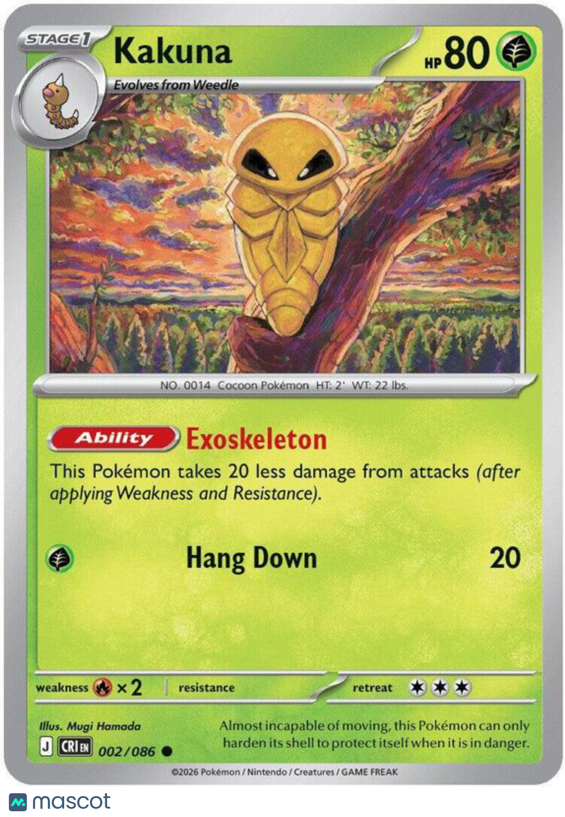 Pokemon TCG: Mega Evolution Chaos Rising Kakuna Regular #2/86