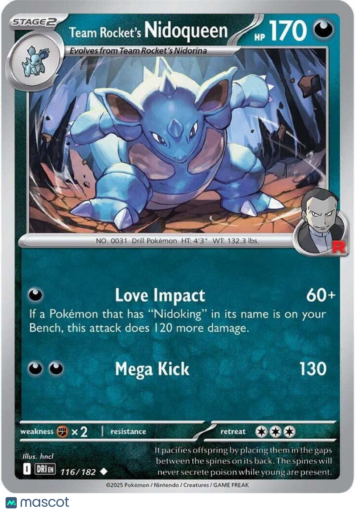 2025 Destined Rivals Team Rocket's Nidoqueen Uncommon #116/182