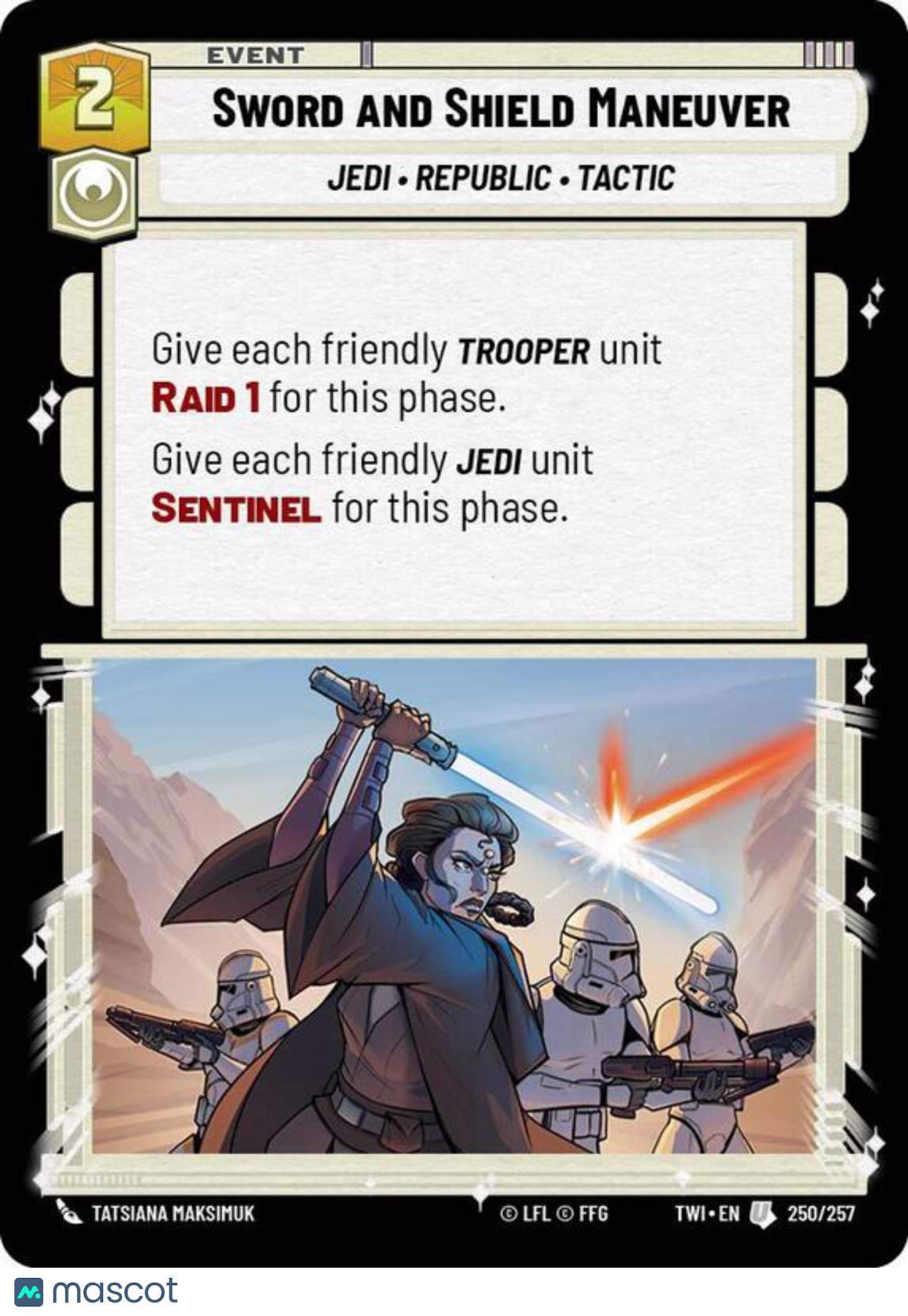 Star Wars: Unlimited Twilight of the Republic Sword and Shield Maneuver #250/257