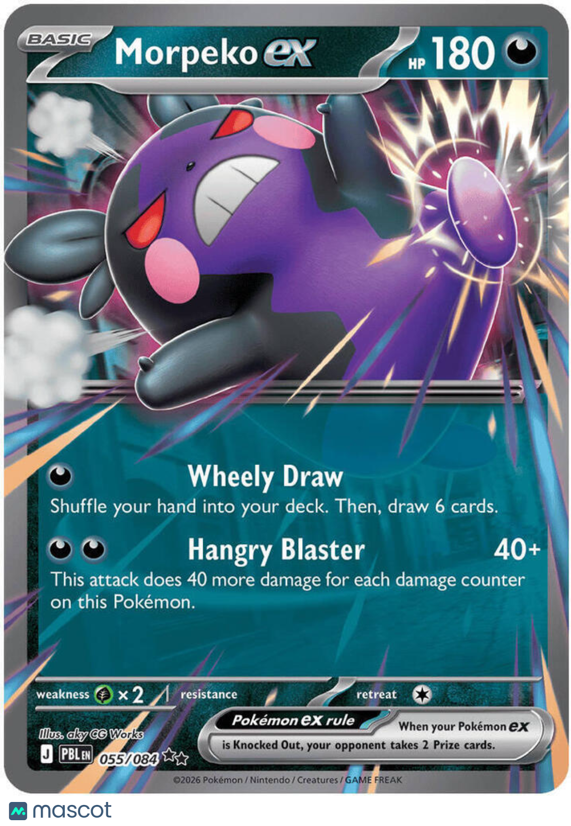 2026 Pitch Black Morpeko EX Holo Double Rare RR #55/84