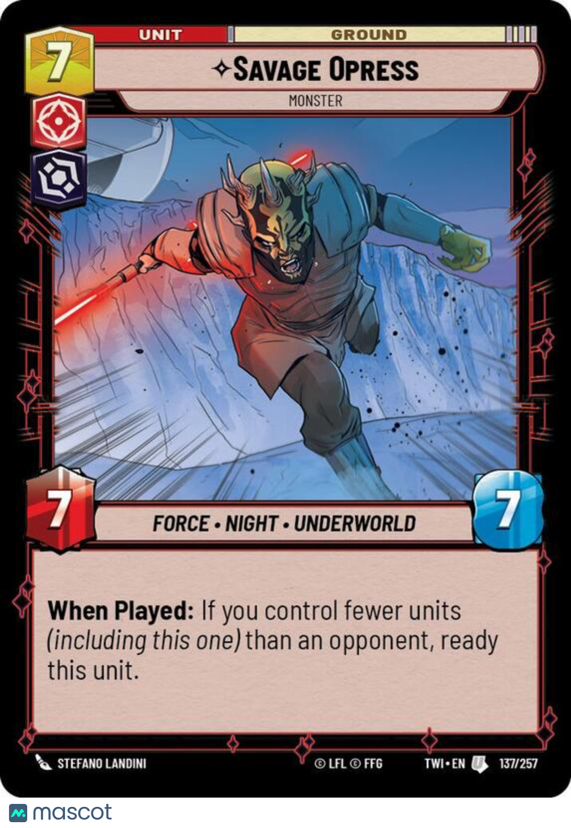 Star Wars: Unlimited Twilight of the Republic Savage Opress #137/257