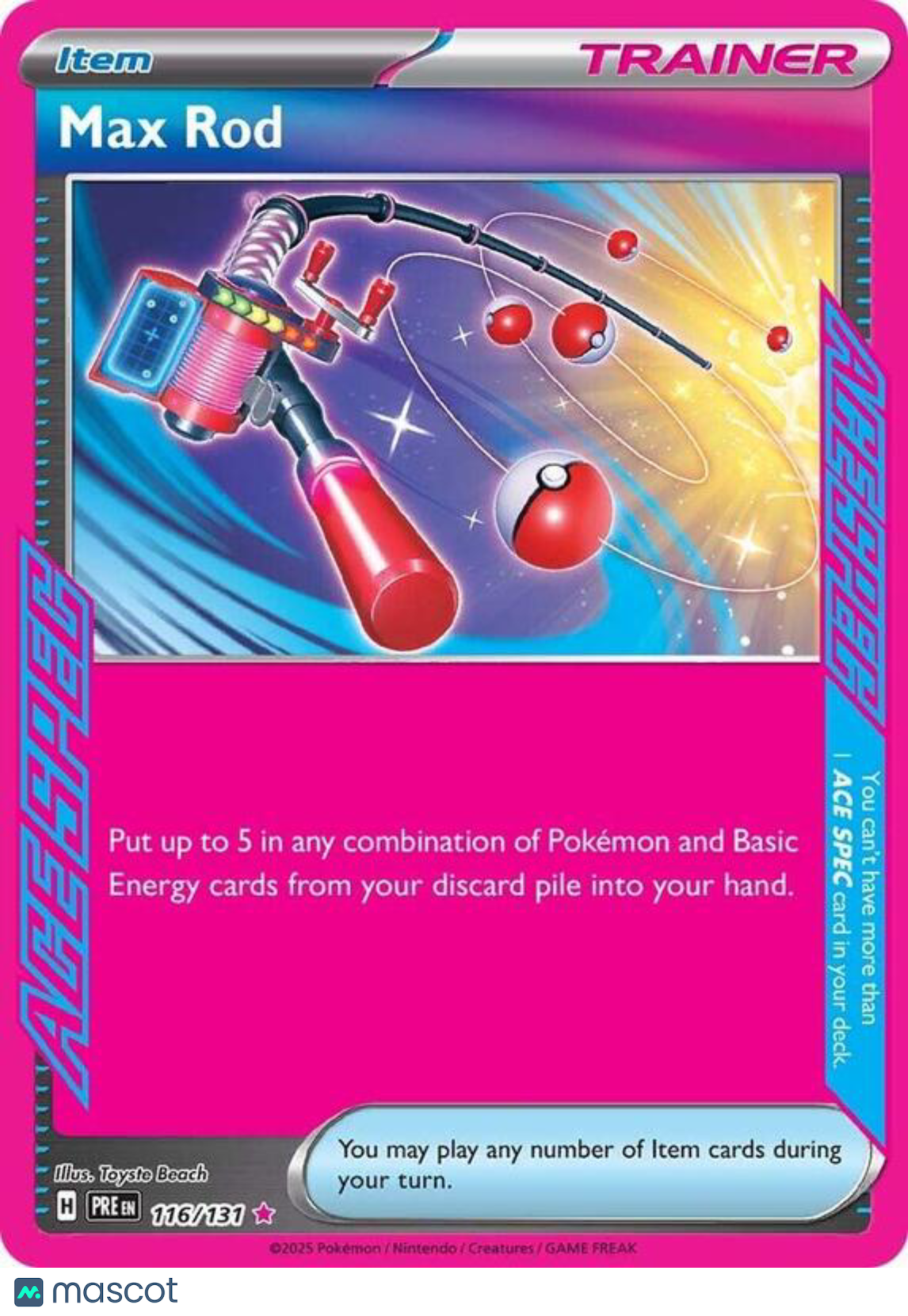 2025 Prismatic Evolutions Max Rod Holo #116/131