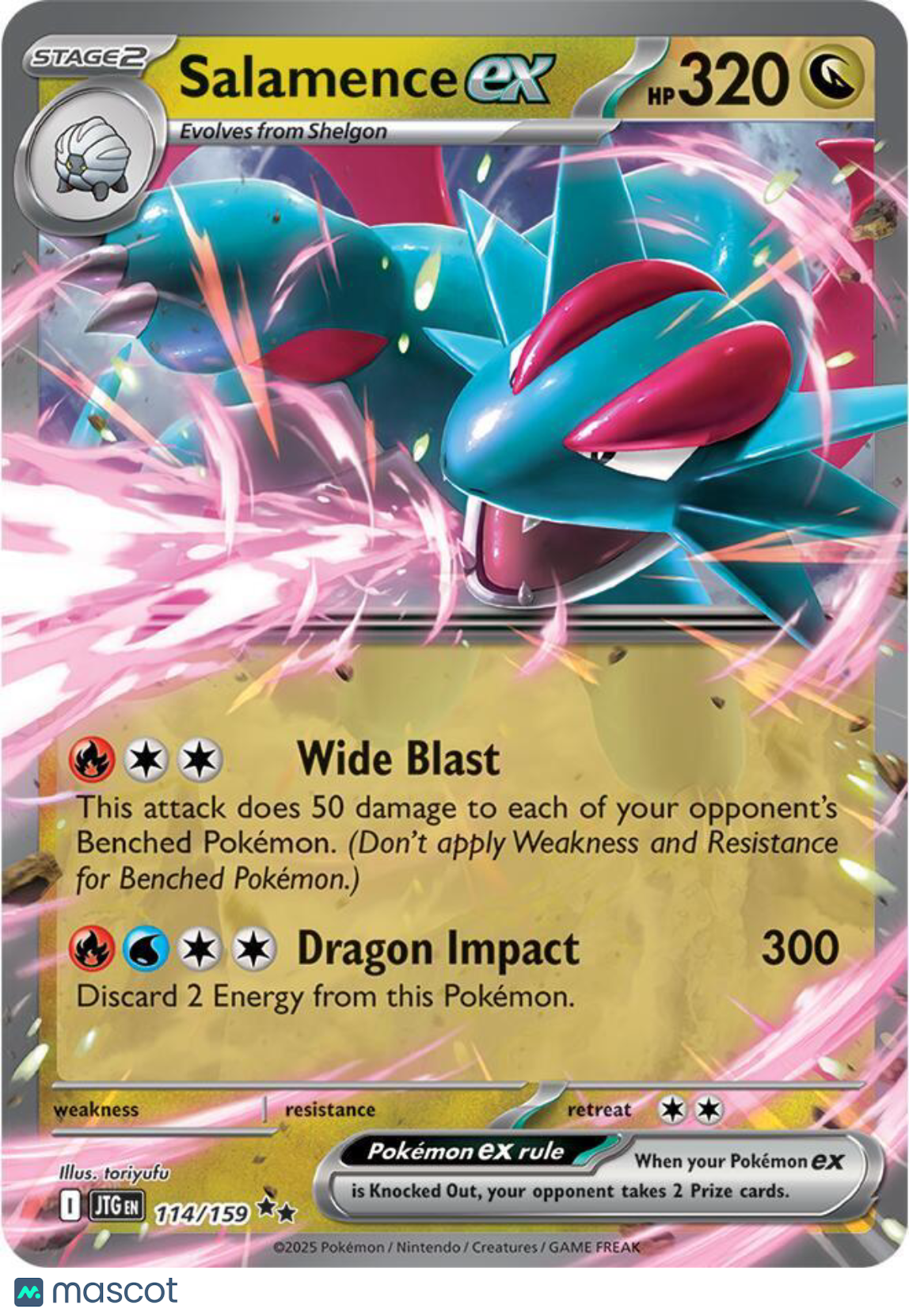 2025 Journey Together Salamence EX Holo Double Rare RR #114/159