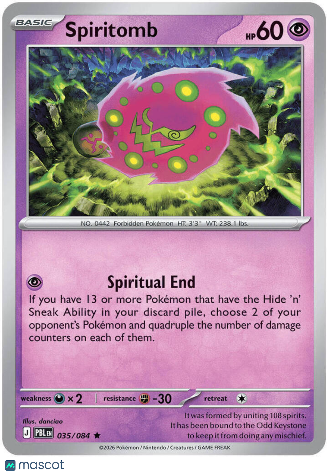 2026 Pitch Black Spiritomb Rare #35/84