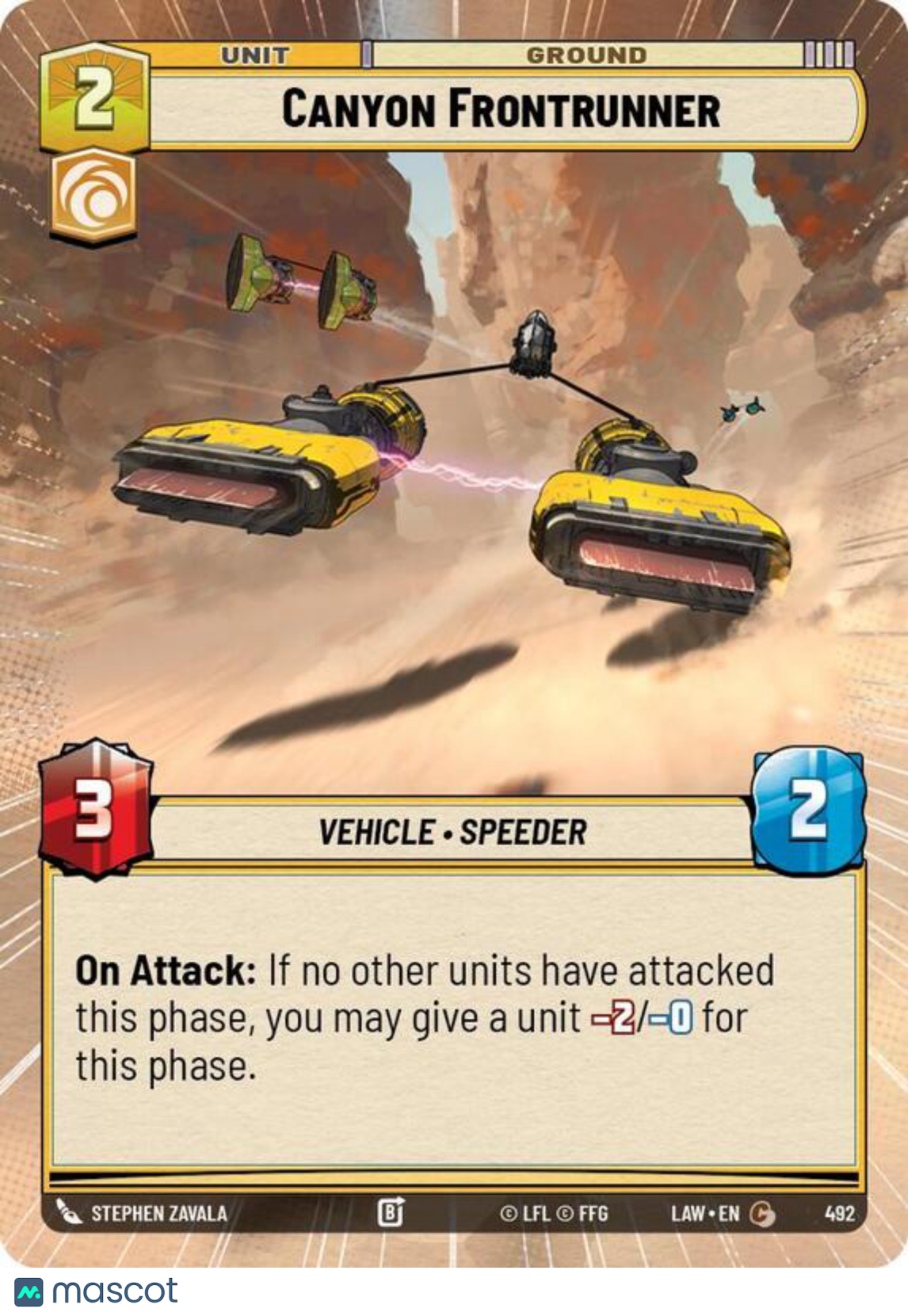Star Wars: Unlimited A Lawless Time Canyon Frontrunner Hyperspace #492