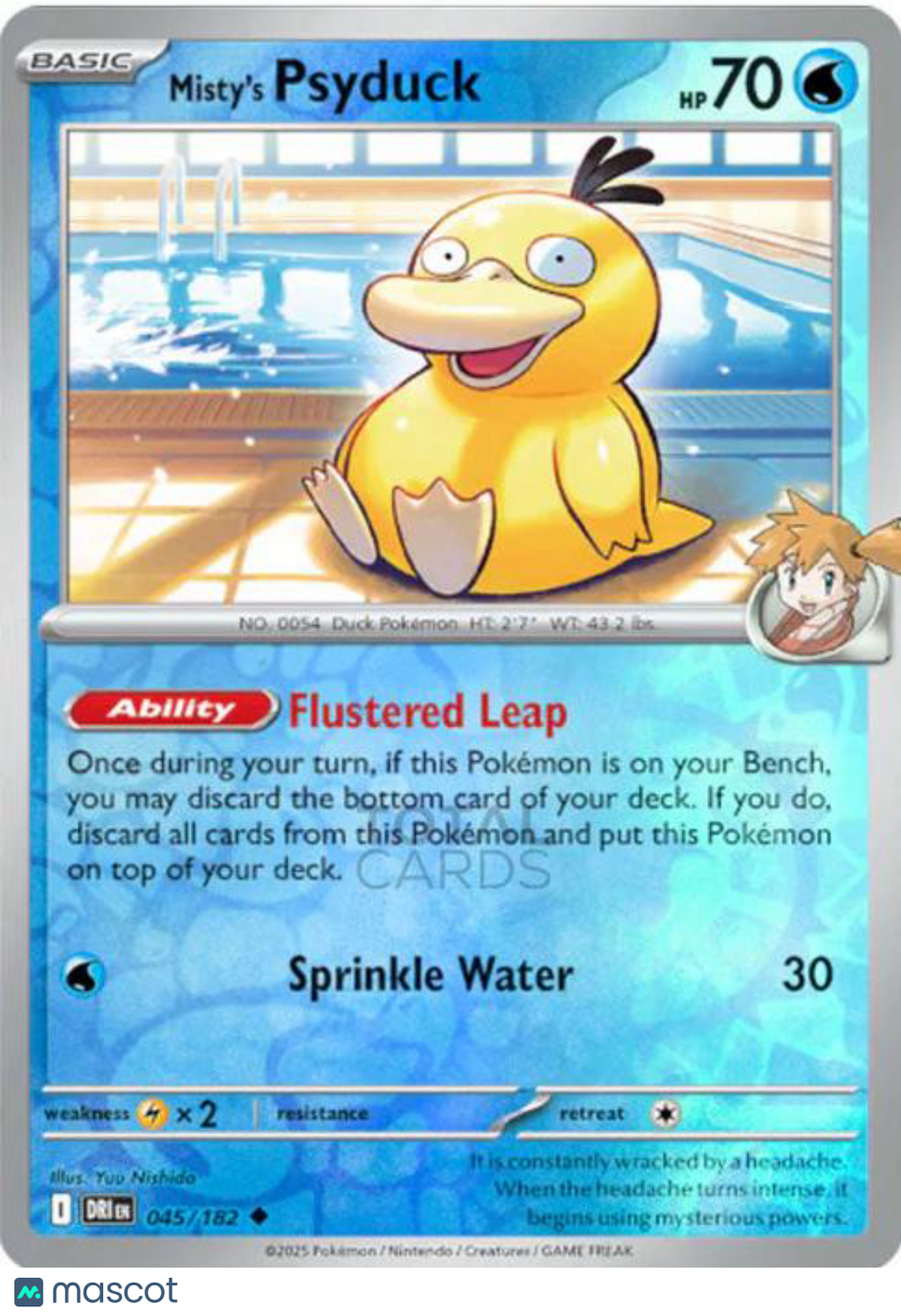 2025 Destined Rivals Misty's Psyduck Reverse Holo Uncommon #45/182