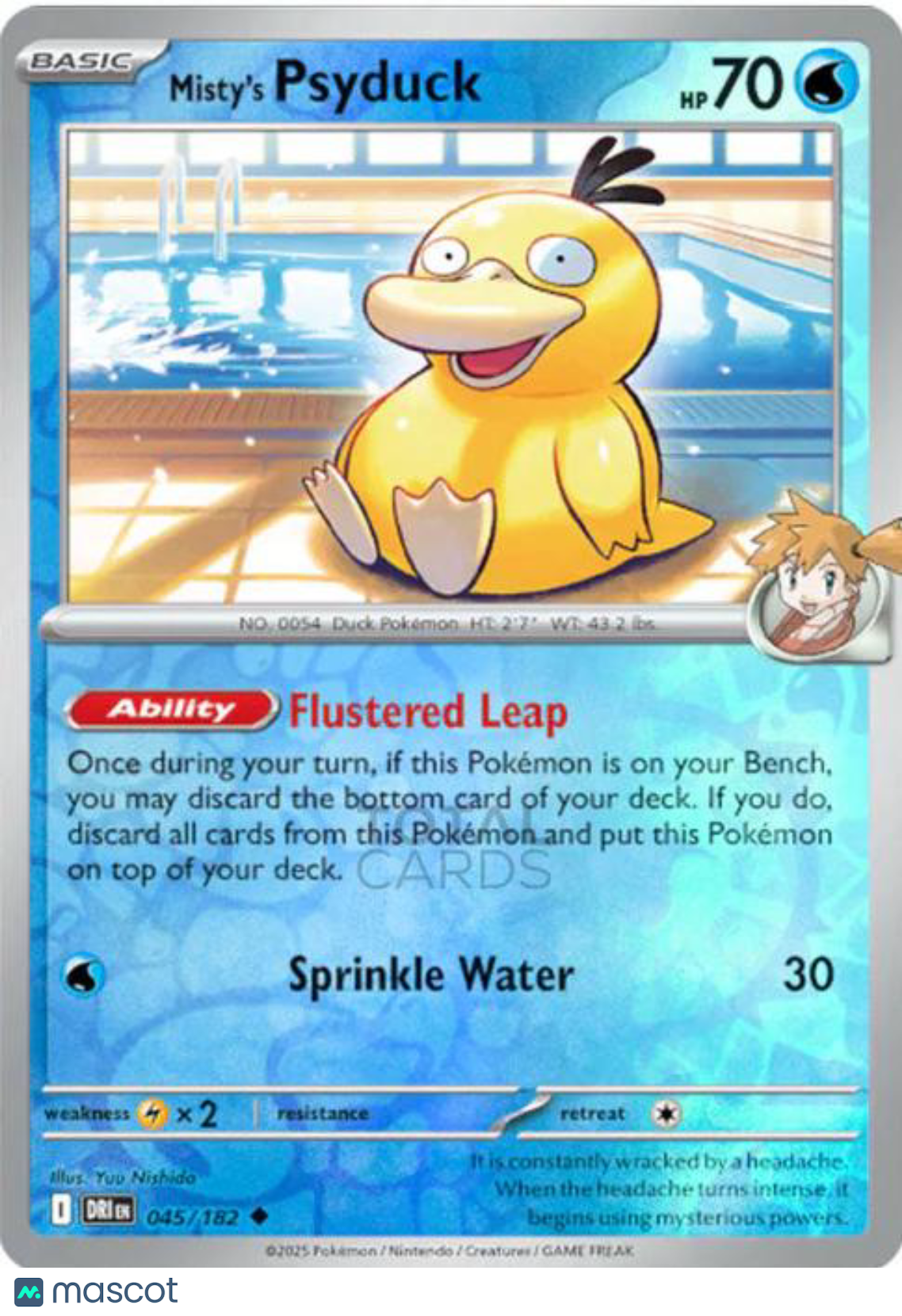 2025 Destined Rivals Misty's Psyduck Reverse Holo Uncommon #45/182