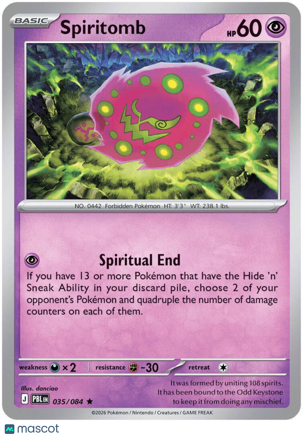 Pokemon TCG Pitch Black Spiritomb Holo Rare #35/84