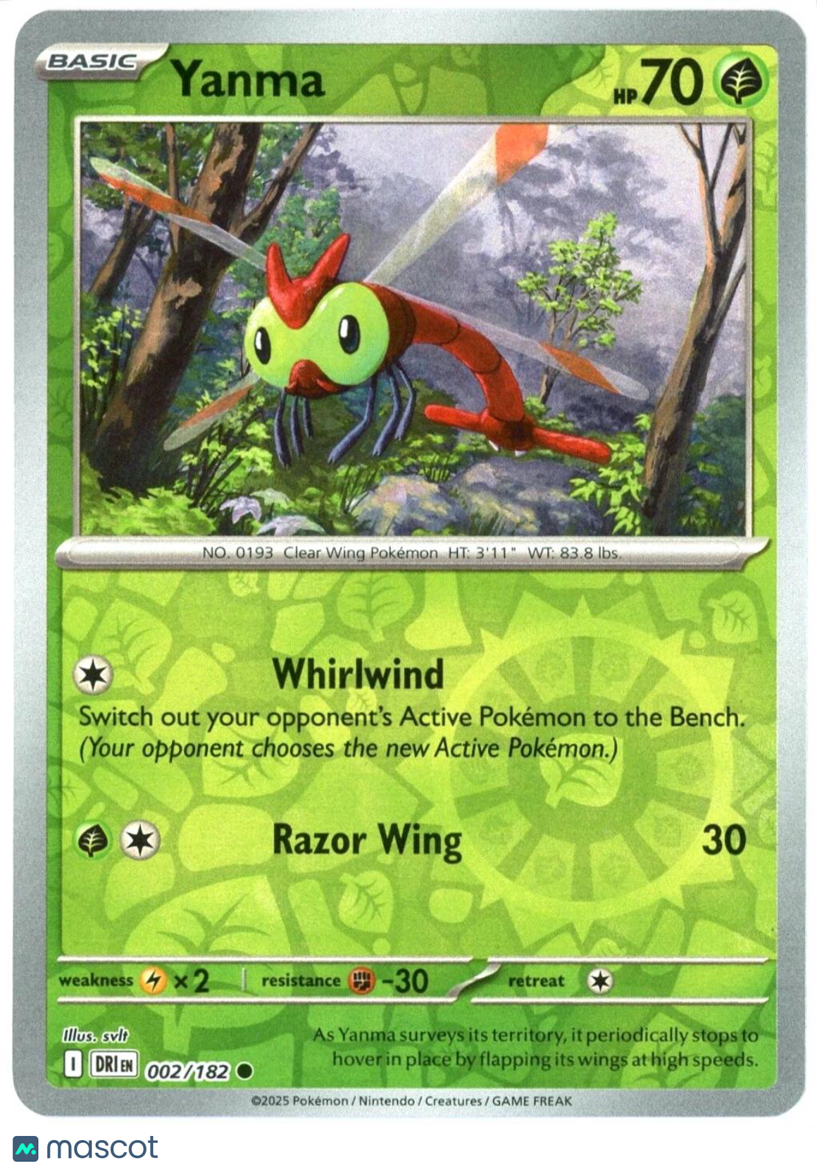 Pokemon TCG Scarlet & Violet Destined Rivals Yanma Reverse Holo #2/182