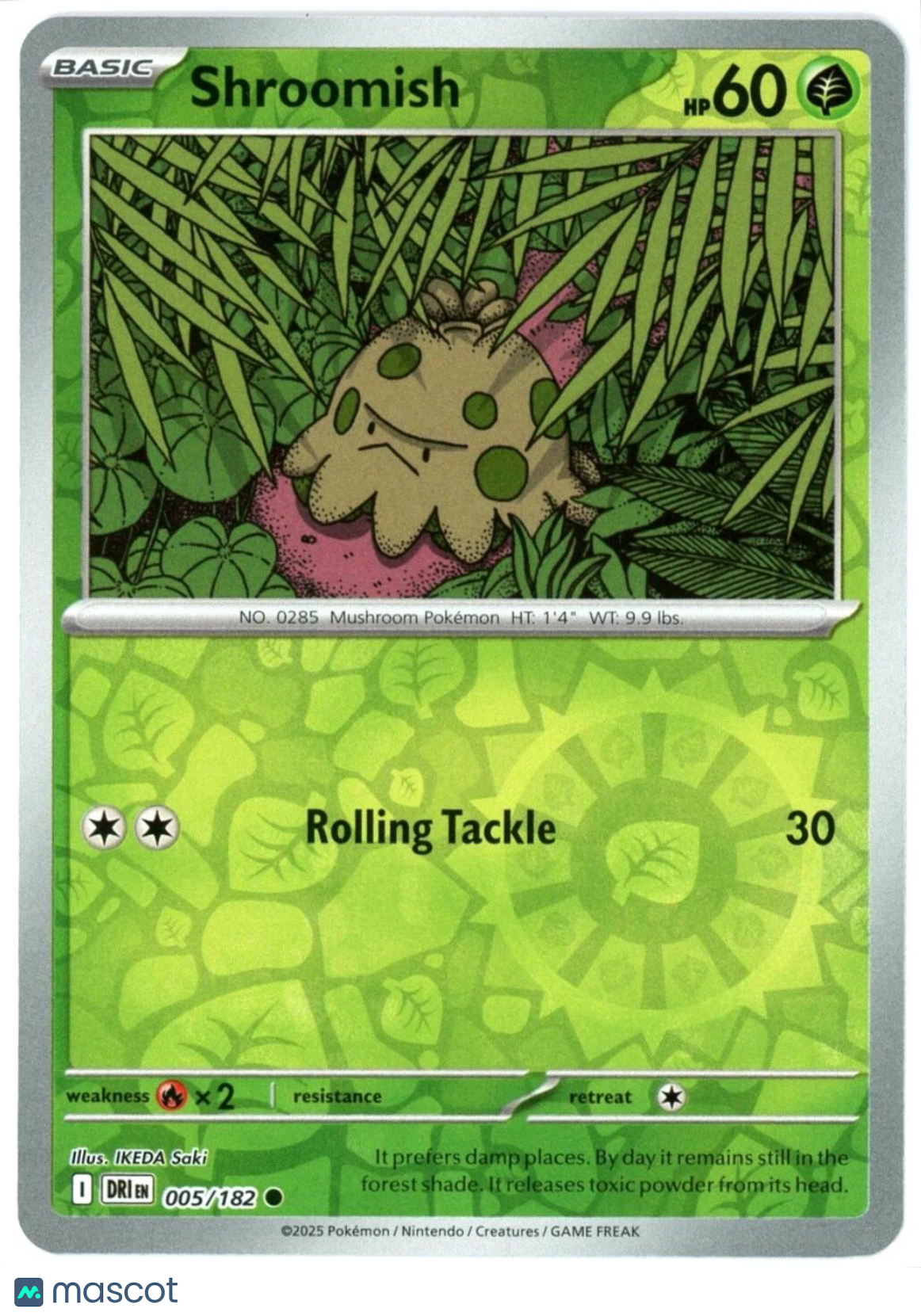 Pokemon TCG Scarlet & Violet Destined Rivals Shroomish Reverse Holo #5/182