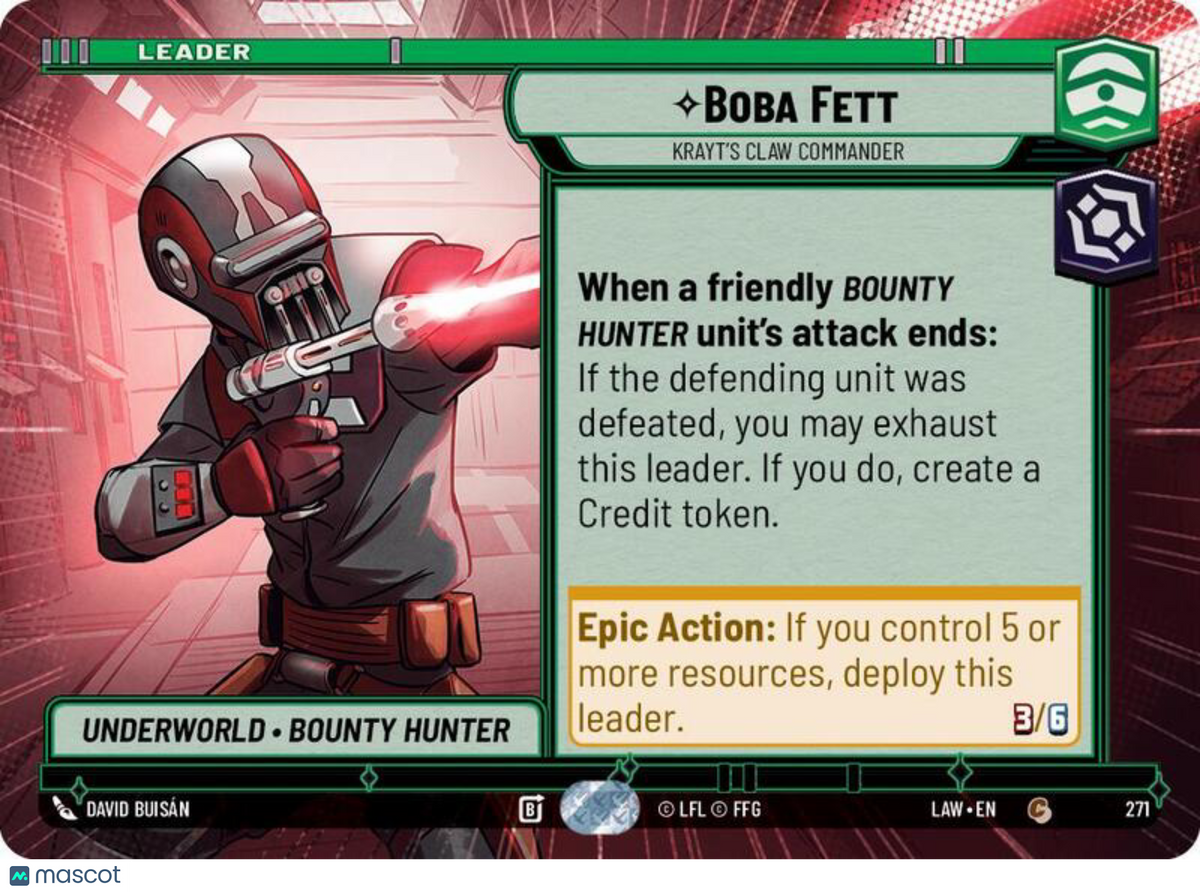 Star Wars: Unlimited A Lawless Time Boba Fett #271
