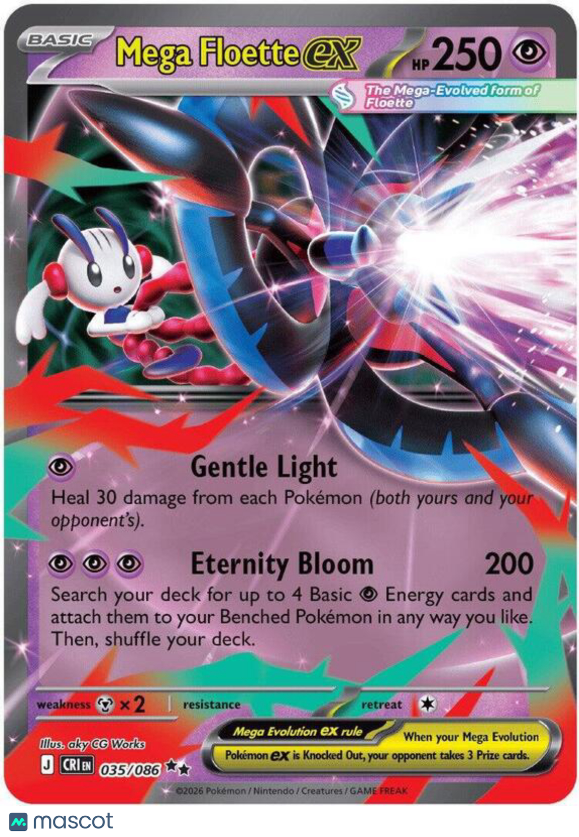 Pokemon TCG: Mega Evolution Chaos Rising Mega Floette EX Holo Double Rare #35/86