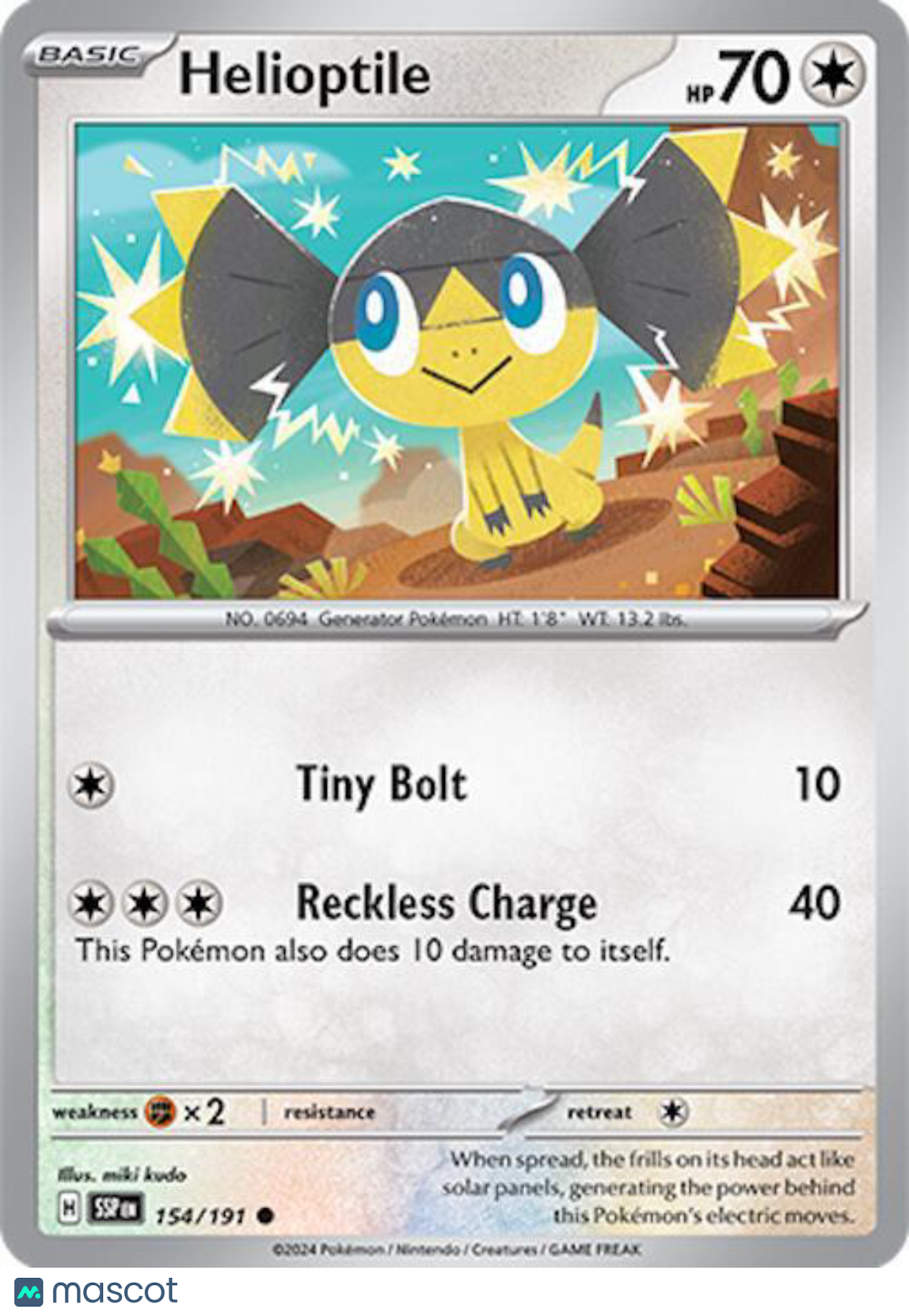 2024 Surging Sparks Helioptile #154/191