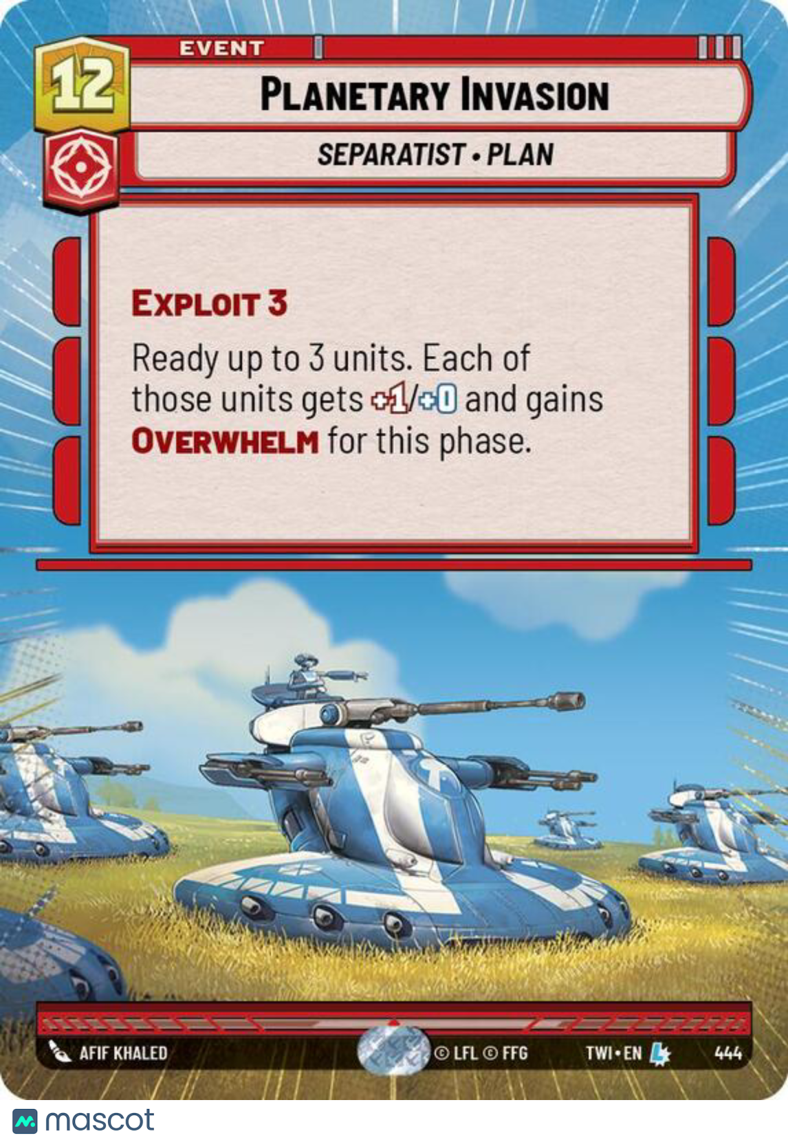 Star Wars: Unlimited Twilight of the Republic Planetary Invasion Hyperspace #444