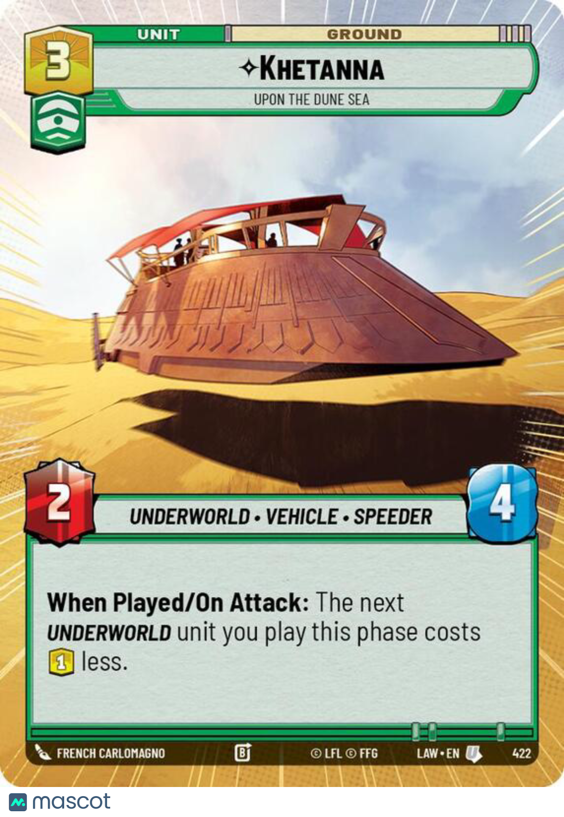 Star Wars: Unlimited A Lawless Time Khetanna Hyperspace #422