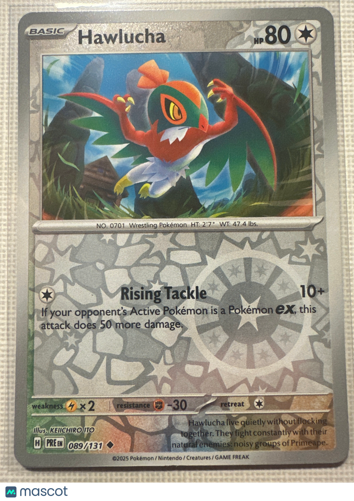 2025 Prismatic Evolutions Hawlucha Reverse Holo Uncommon #89/131