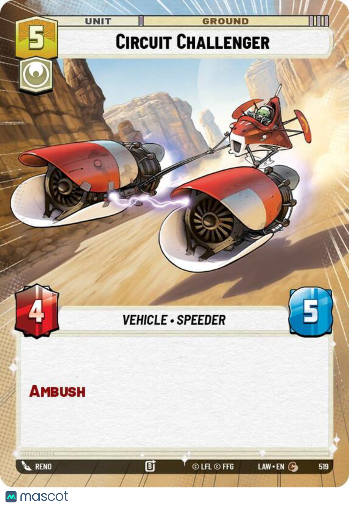 Star Wars: Unlimited A Lawless Time Circuit Challenger #519