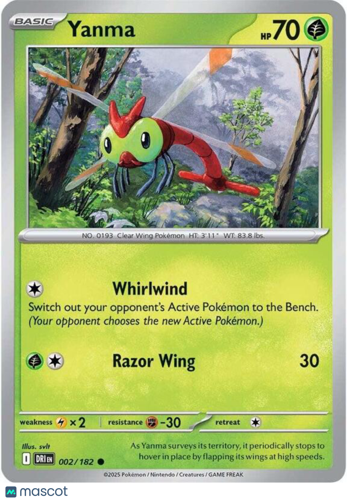 Pokemon TCG Scarlet & Violet Destined Rivals Yanma Reverse Holo #2/182