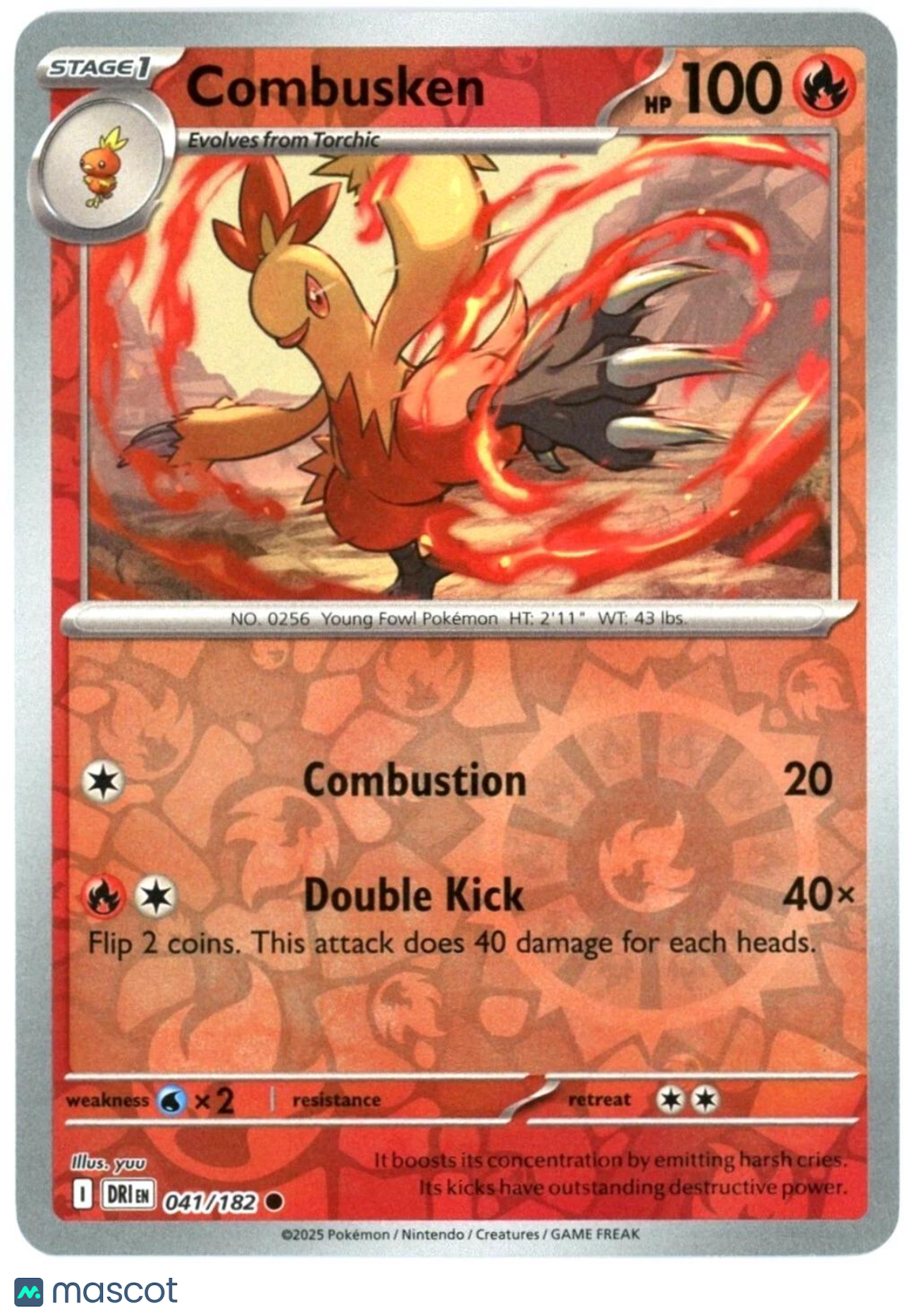 2025 Destined Rivals Combusken Reverse Holo #41/182
