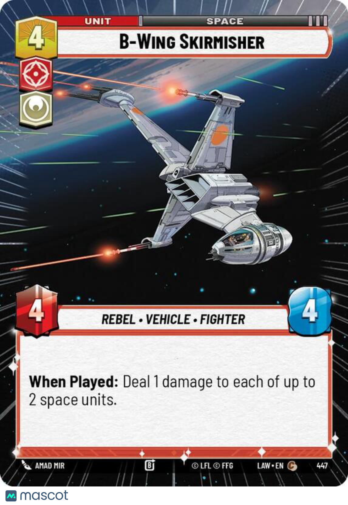 Star Wars: Unlimited A Lawless Time B-Wing Skirmisher Hyperspace #447